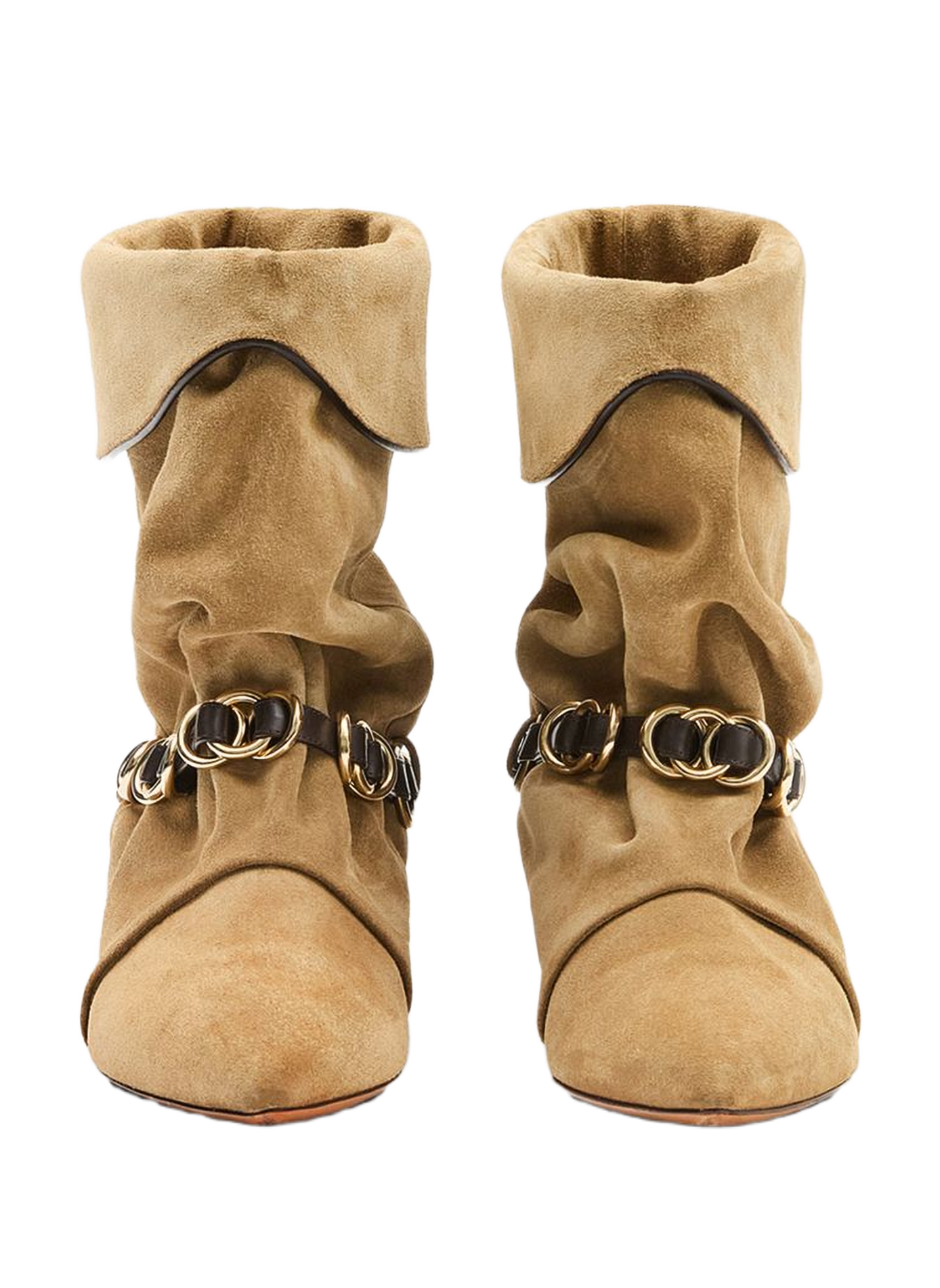 Stiefel mit Kettendetail Edrik Rings aus Veloursleder ISABEL MARANT Braun