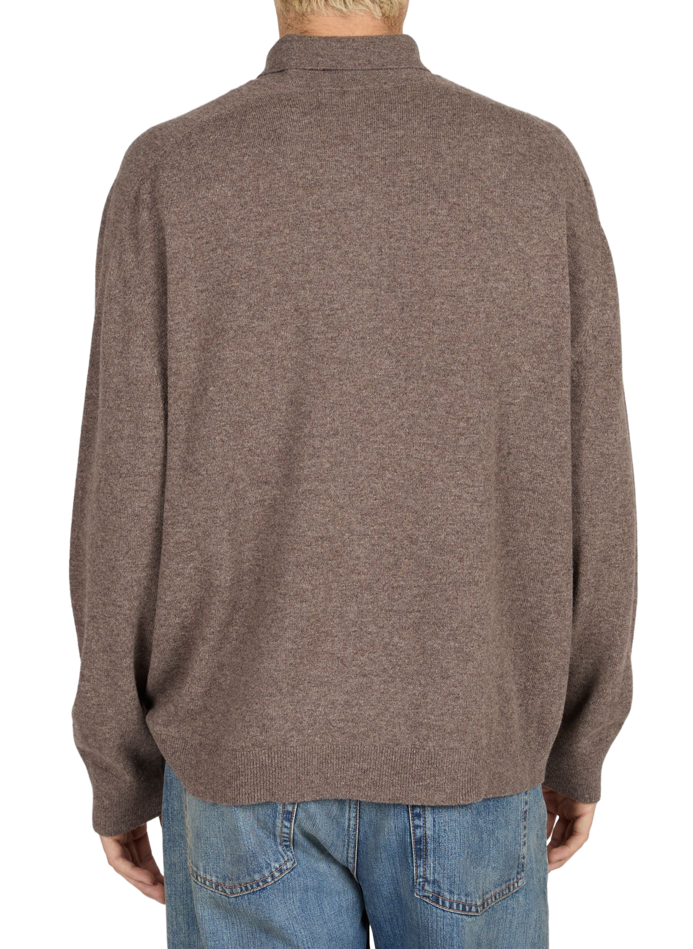 Pull col polo ample en laine ACNE STUDIOS Marron