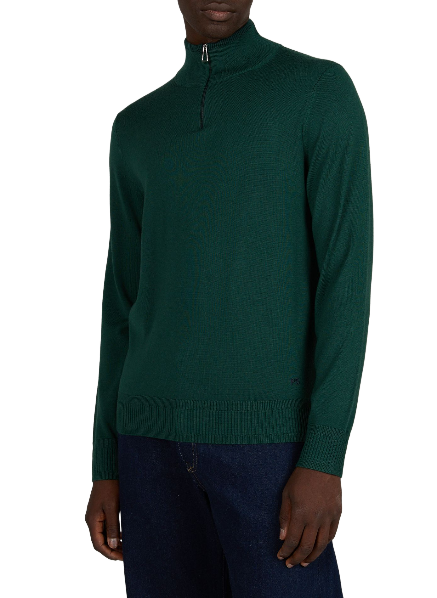 Zip-up wool turtleneck sweater PAUL SMITH Green