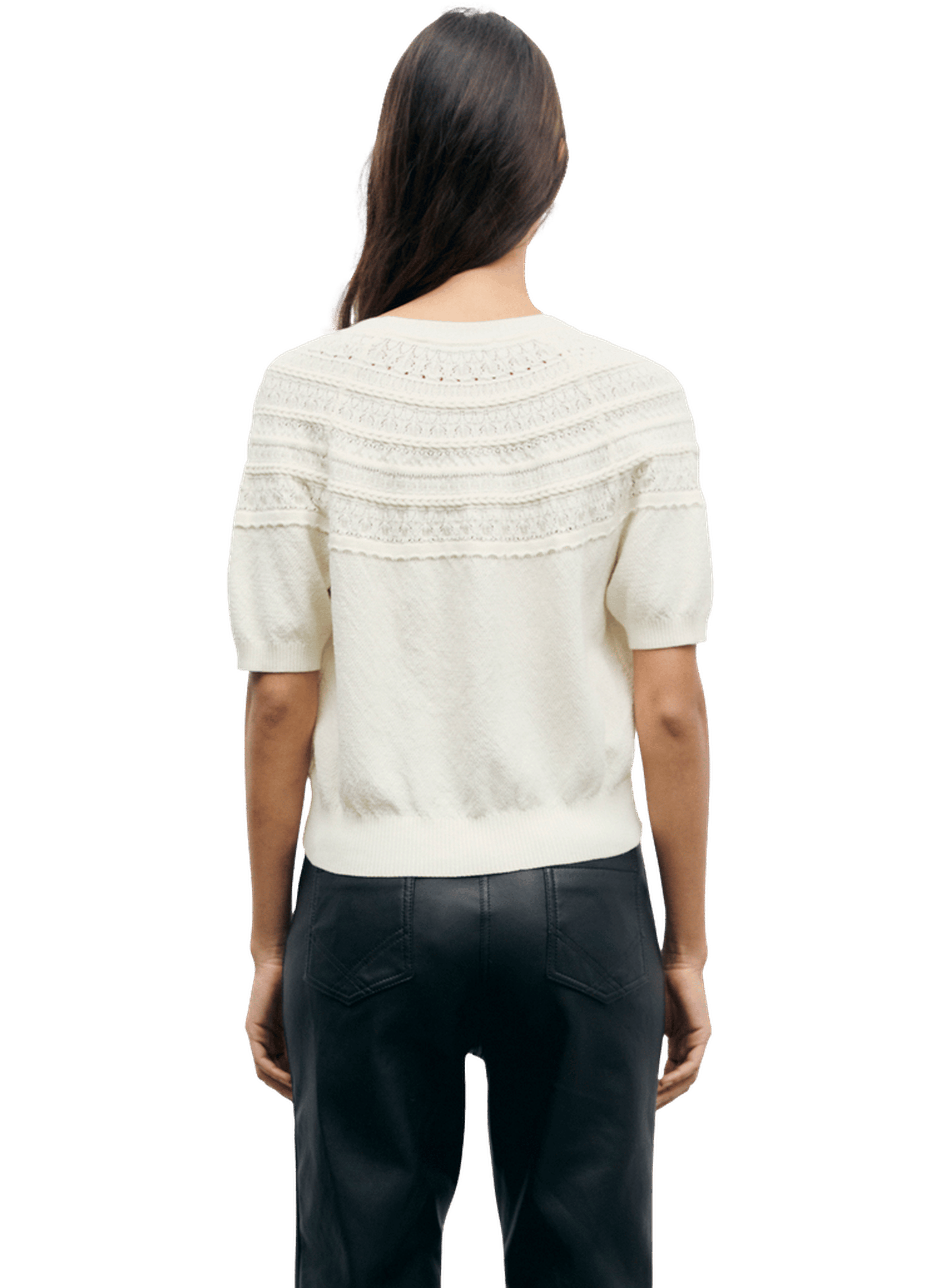Pull en coton ajouré - roberte GERARD DAREL Blanc