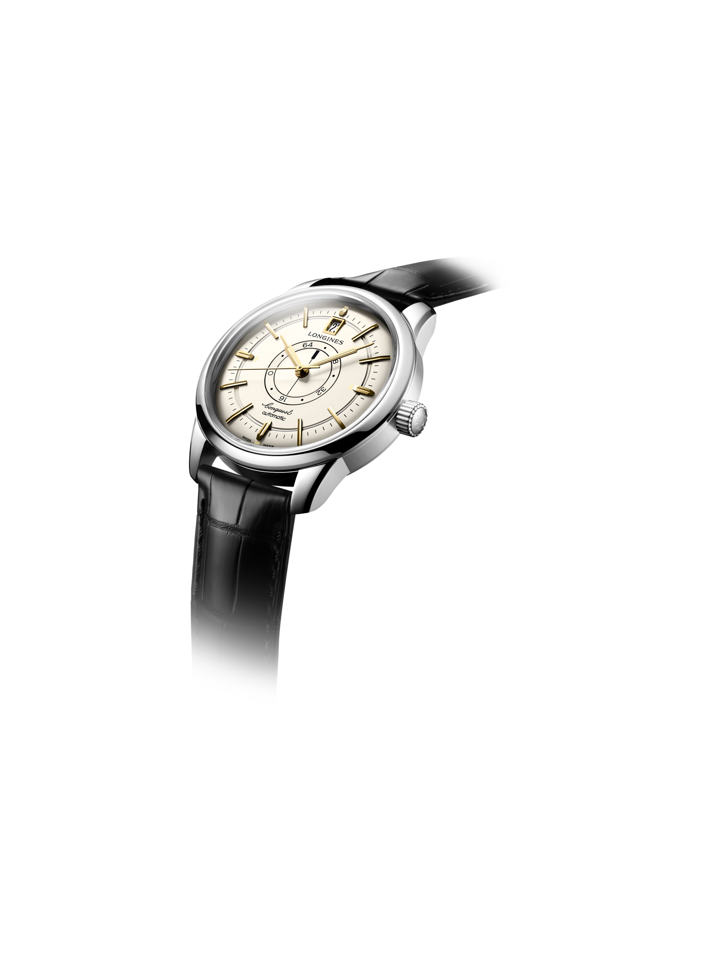 Montre automatique Conquest Heritage en cuir LONGINES Beige