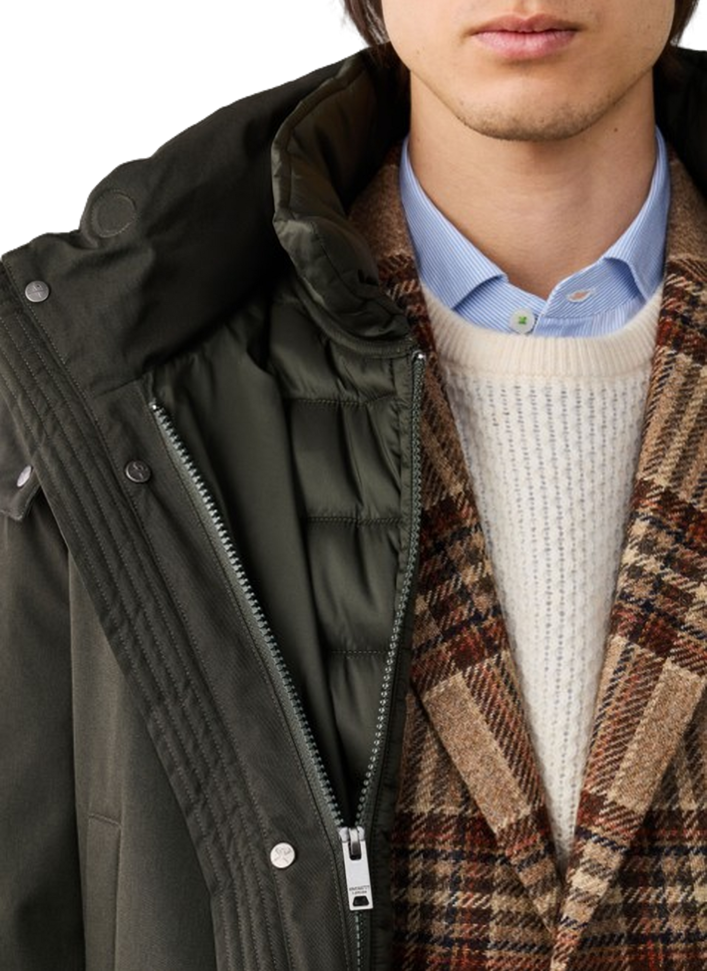 Parka with high collar HACKETT Green