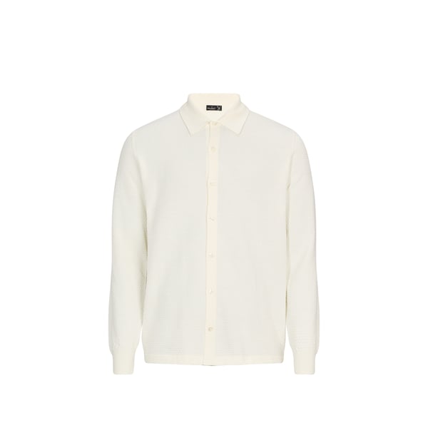 Pull droit boutonné en coton Pull droit boutonné en coton