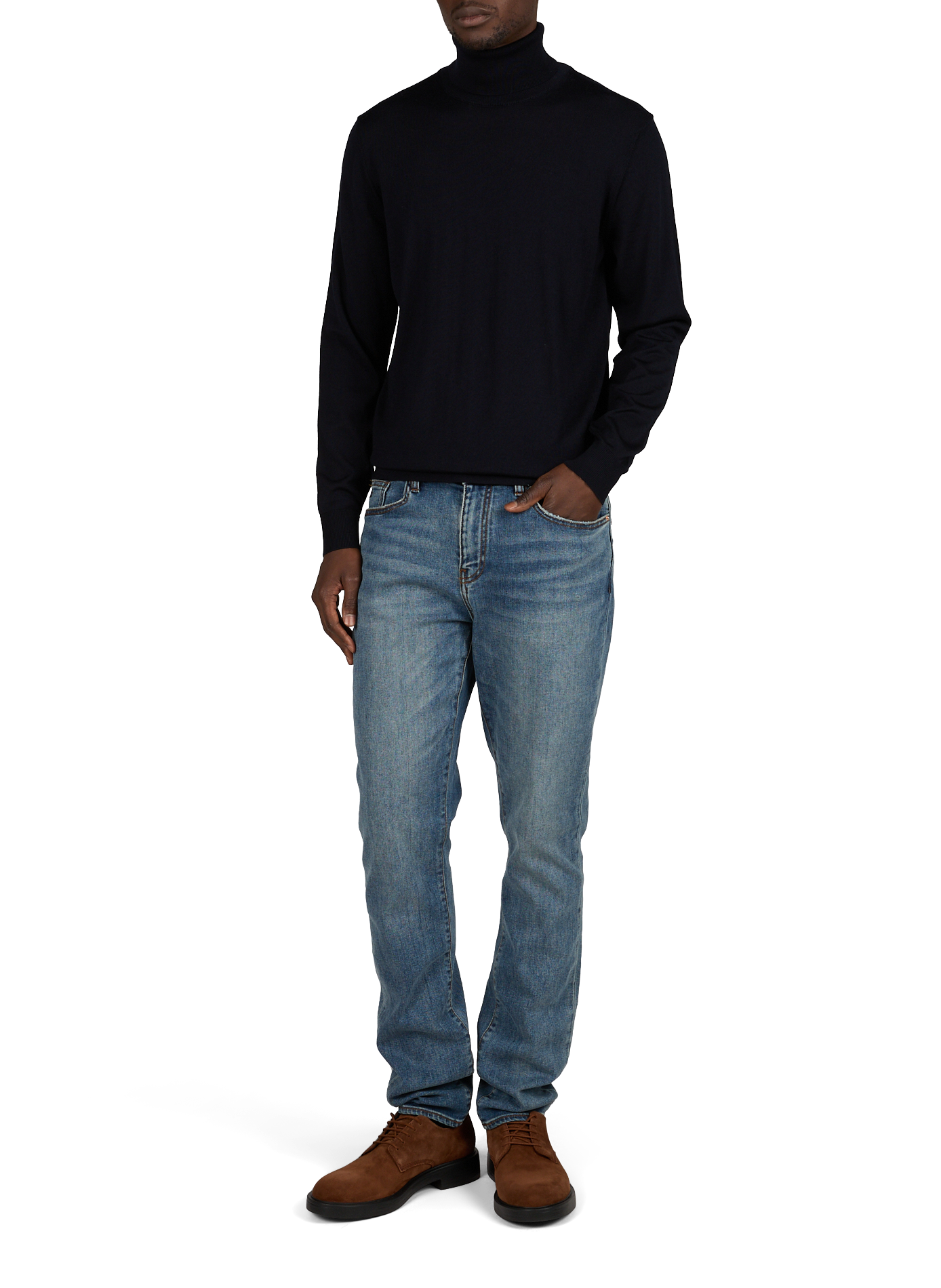 Pull Marek à col roulé en laine vierge  STRELLSON Bleu