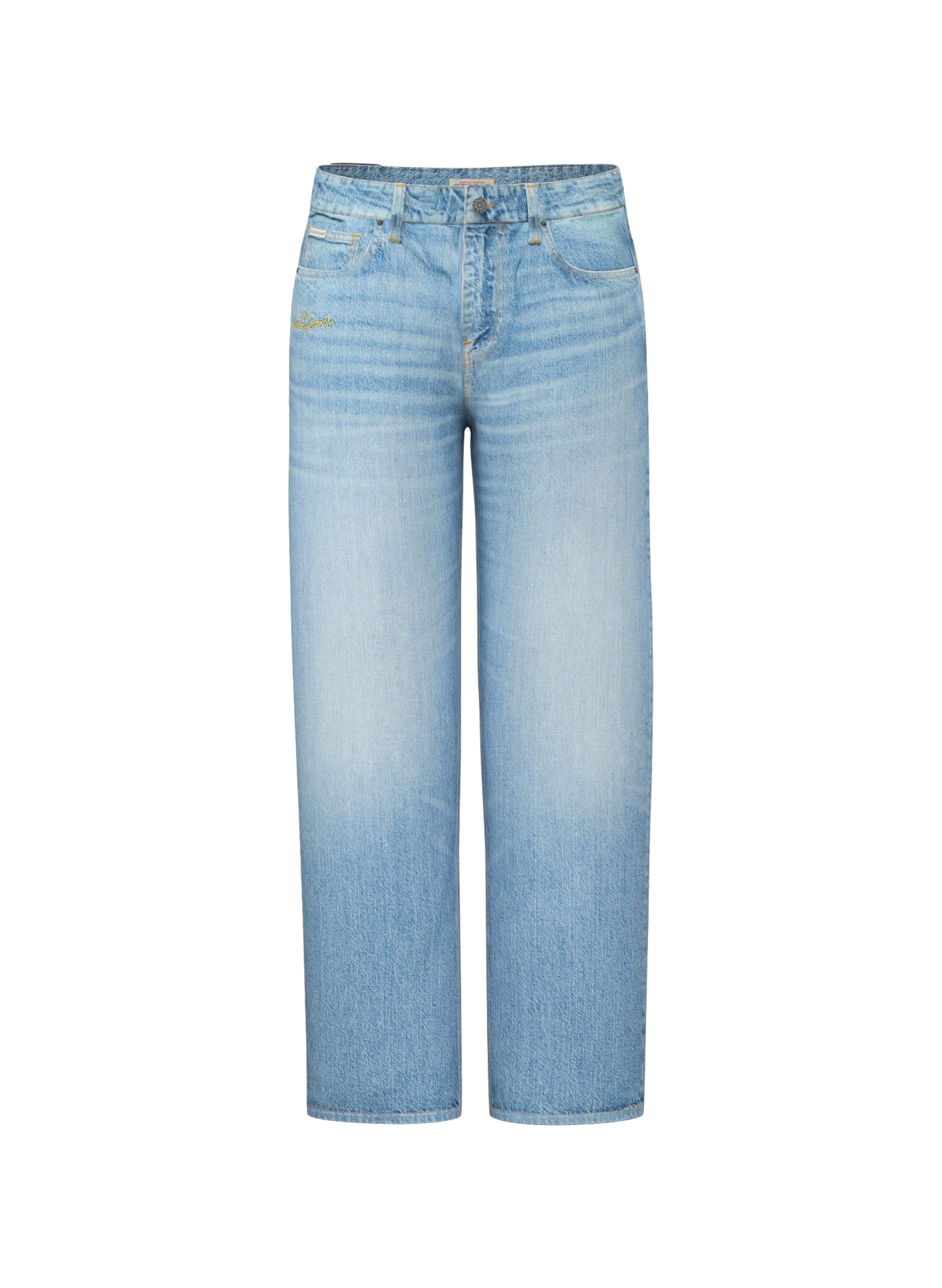 Straight-leg jeans with cotton-blend embroidery GUESS Blue
