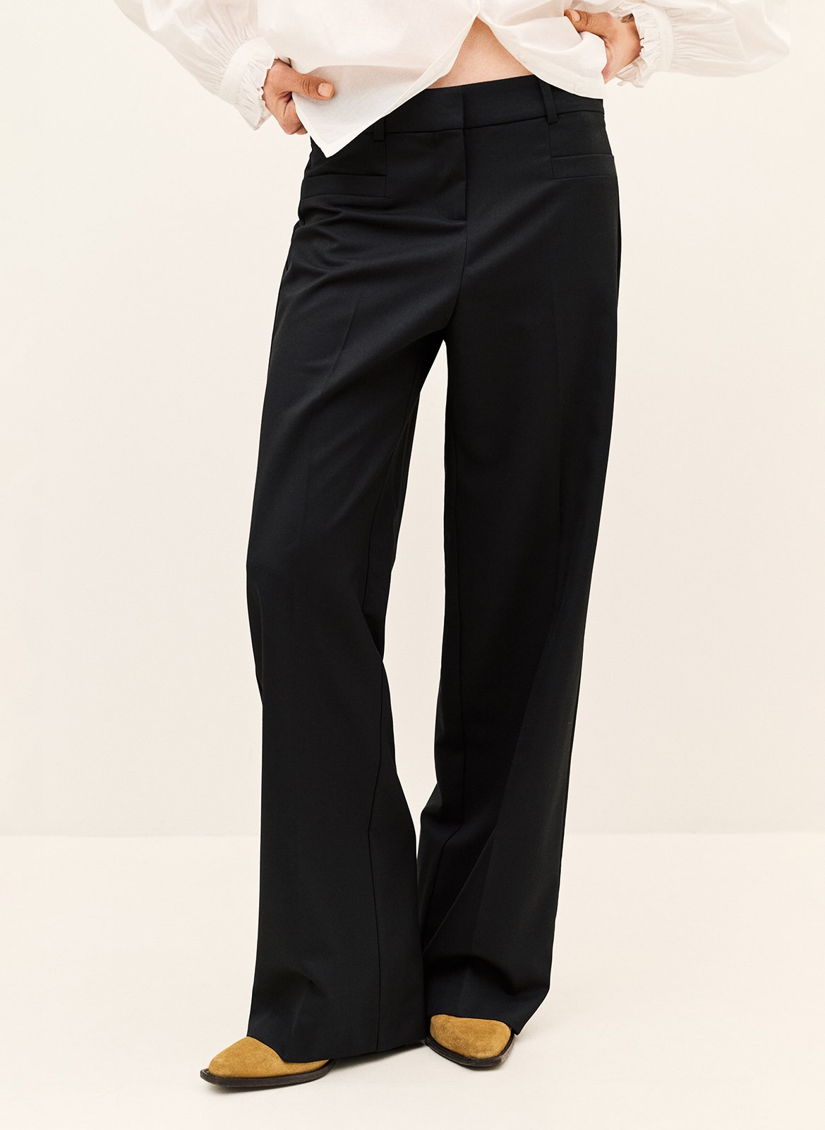 Effen rechte pantalon in pistachekleur BA&SH Zwart