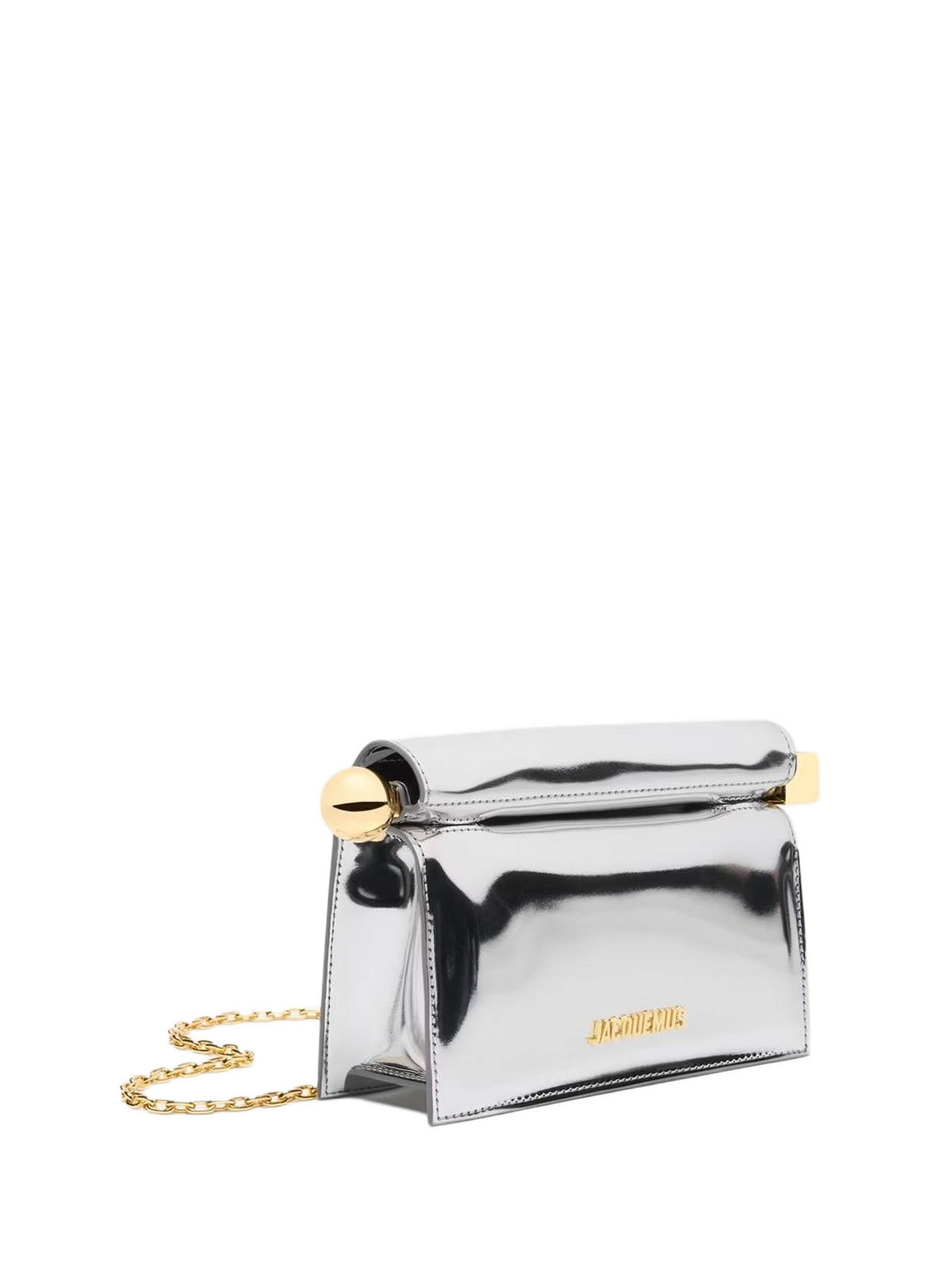La petite pochette Rond Carré métallisée JACQUEMUS Silver