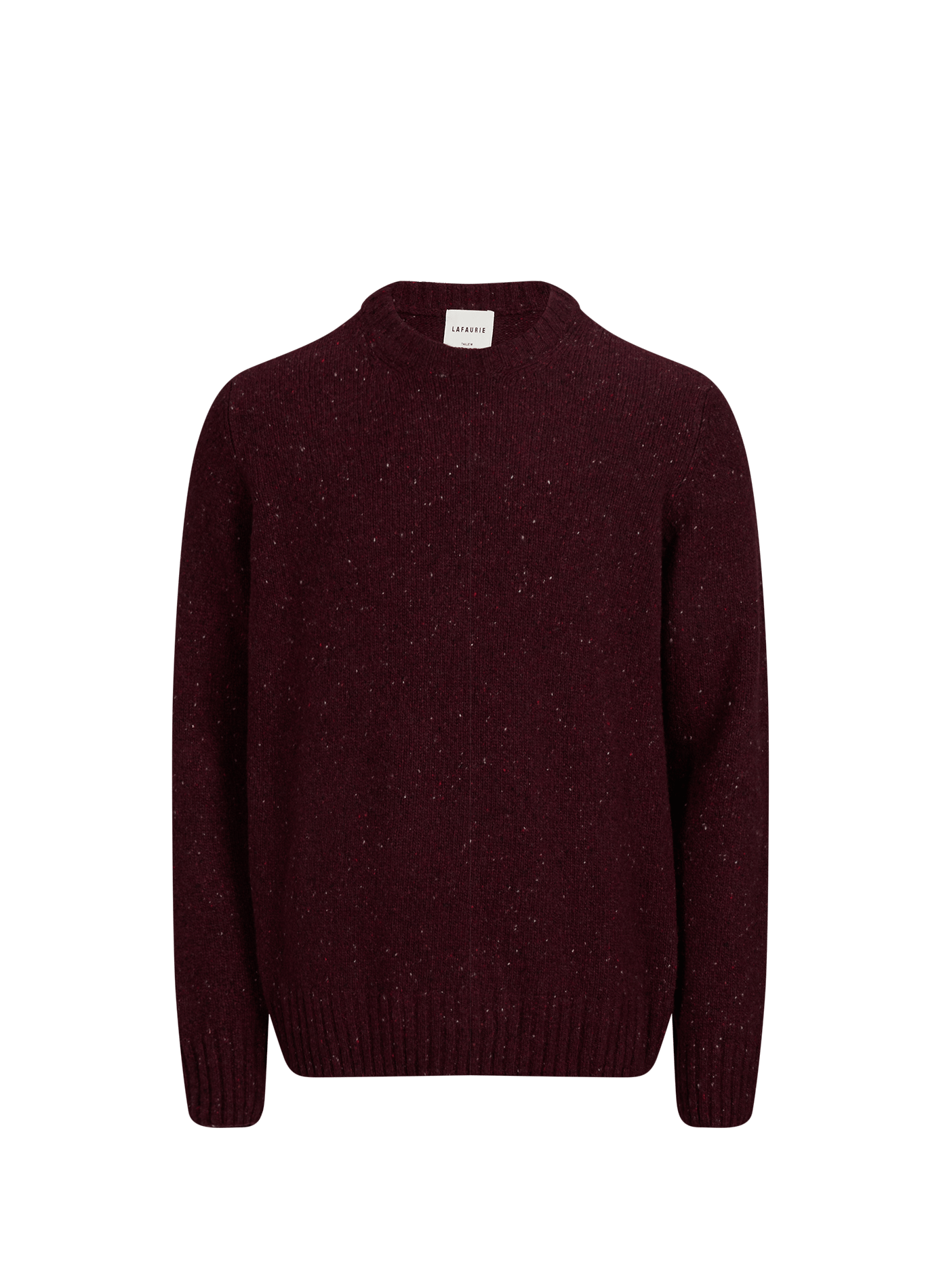Pull col rond droit moucheté en laine mélangée LAFAURIE Rouge