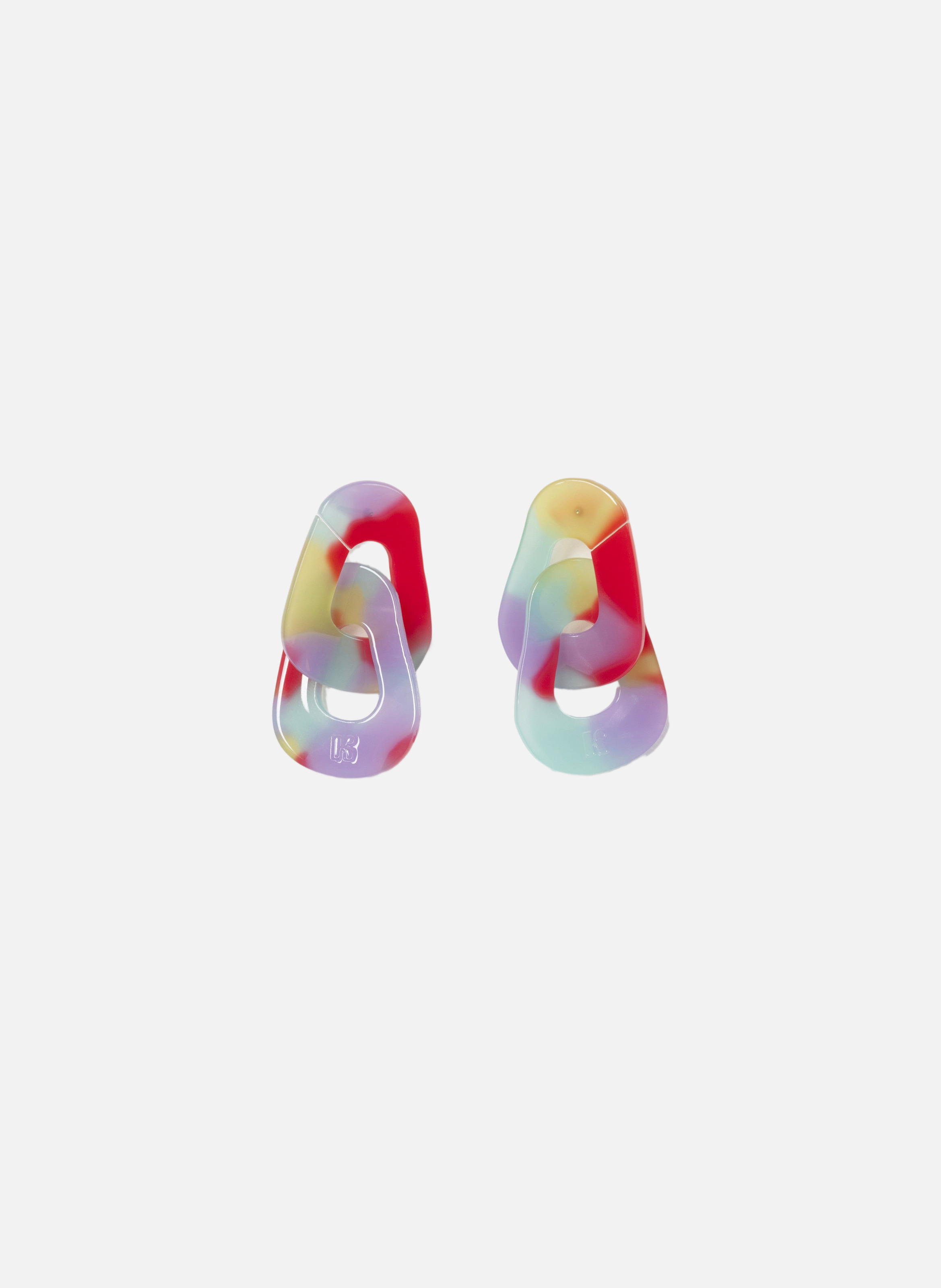 Boucles d'oreilles maillons en acétate de cellulose  Muse
