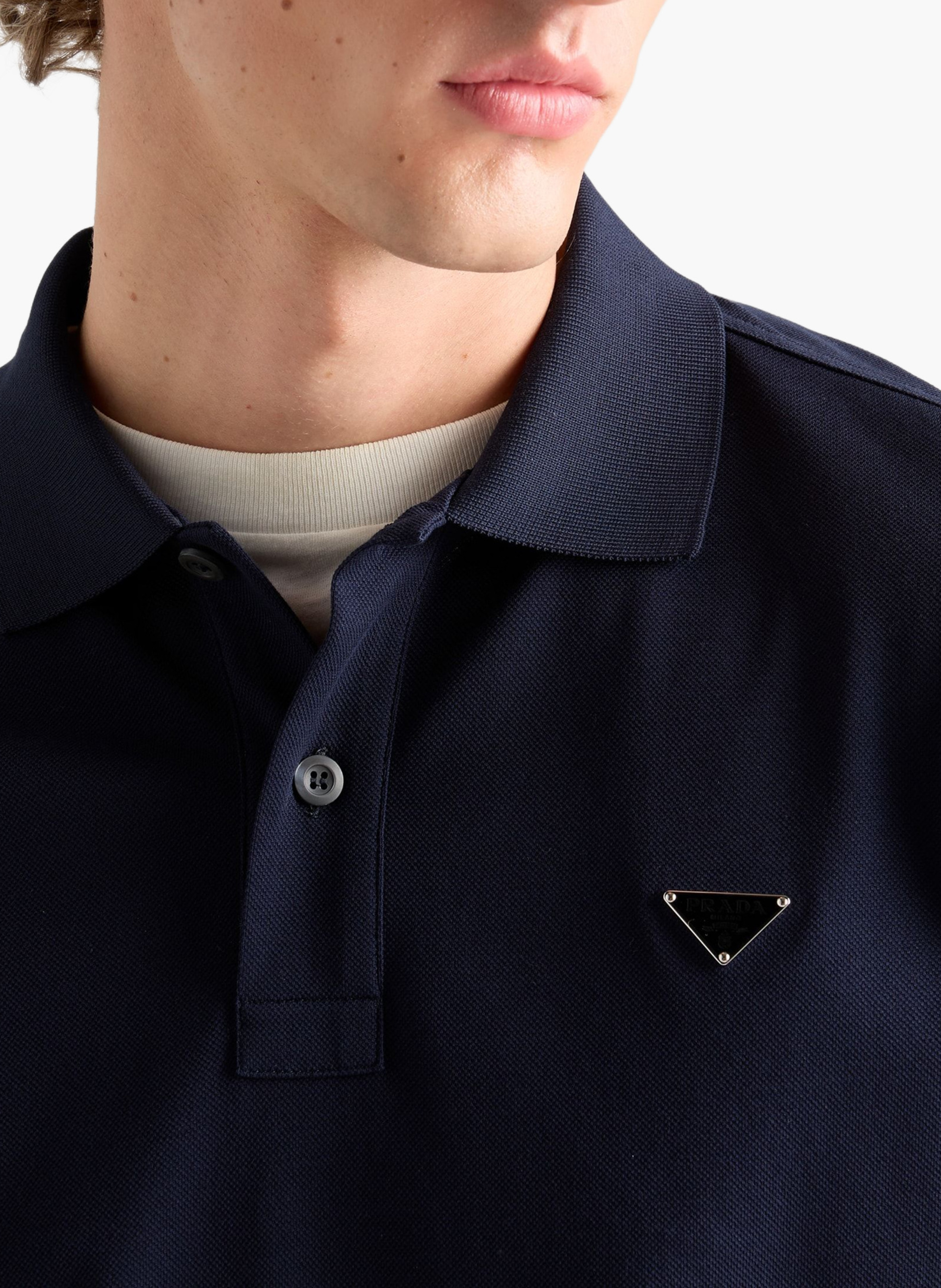 Polo en piqué PRADA Bleu