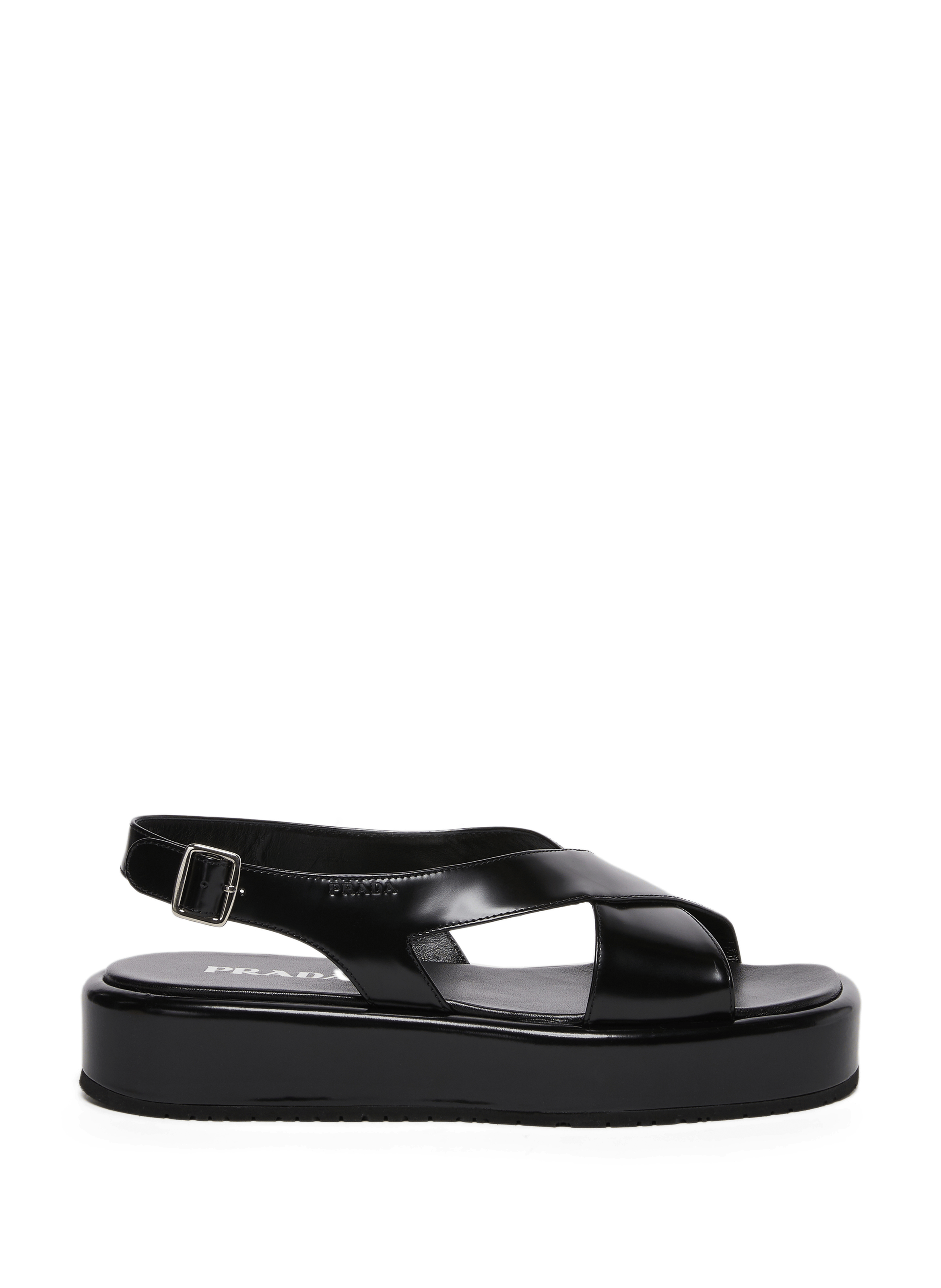 Leather Sandals PRADA Black