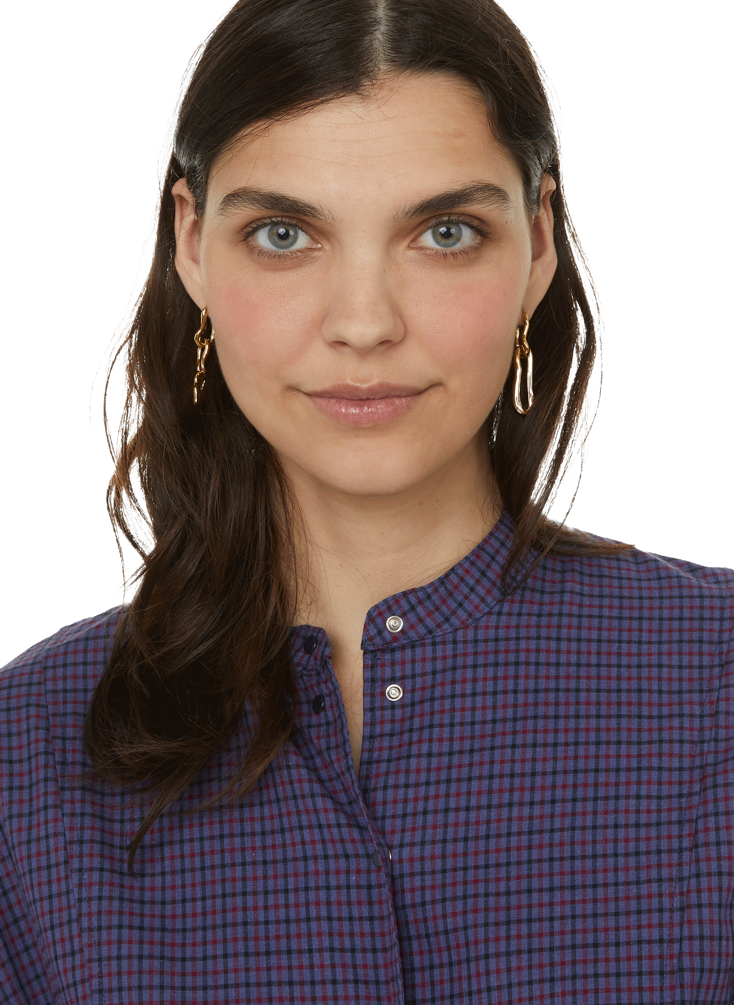 Robe Isaac à carreaux en flanelle de coton ROSEANNA Bleu