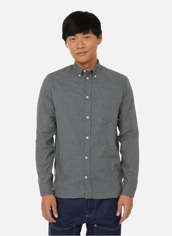 Cotton flannel shirt Grey by SAISON 1865 SAISON 1865 Cotton flannel shirt Grey