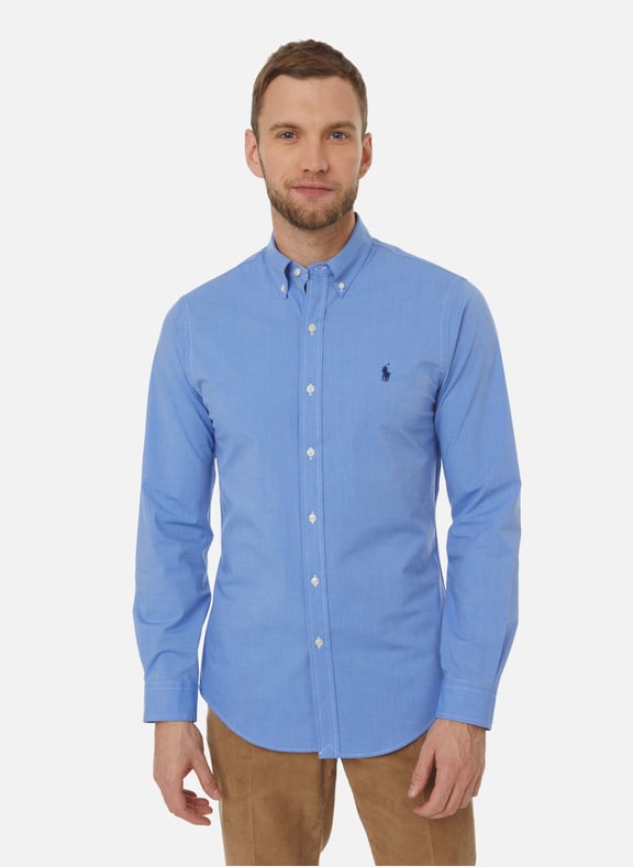 Chemise slim en coton Bleu by POLO RALPH LAUREN POLO RALPH LAUREN Chemise slim en coton Bleu