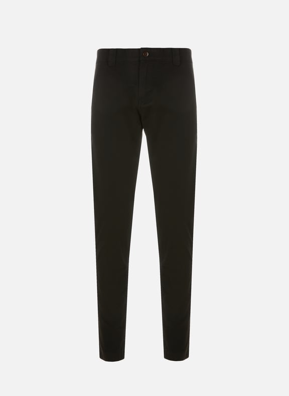 Stretch cotton and recycled cotton slim-fit chinos Black by TOMMY HILFIGER TOMMY HILFIGER Stretch cotton and recycled cotton slim-fit chinos Black