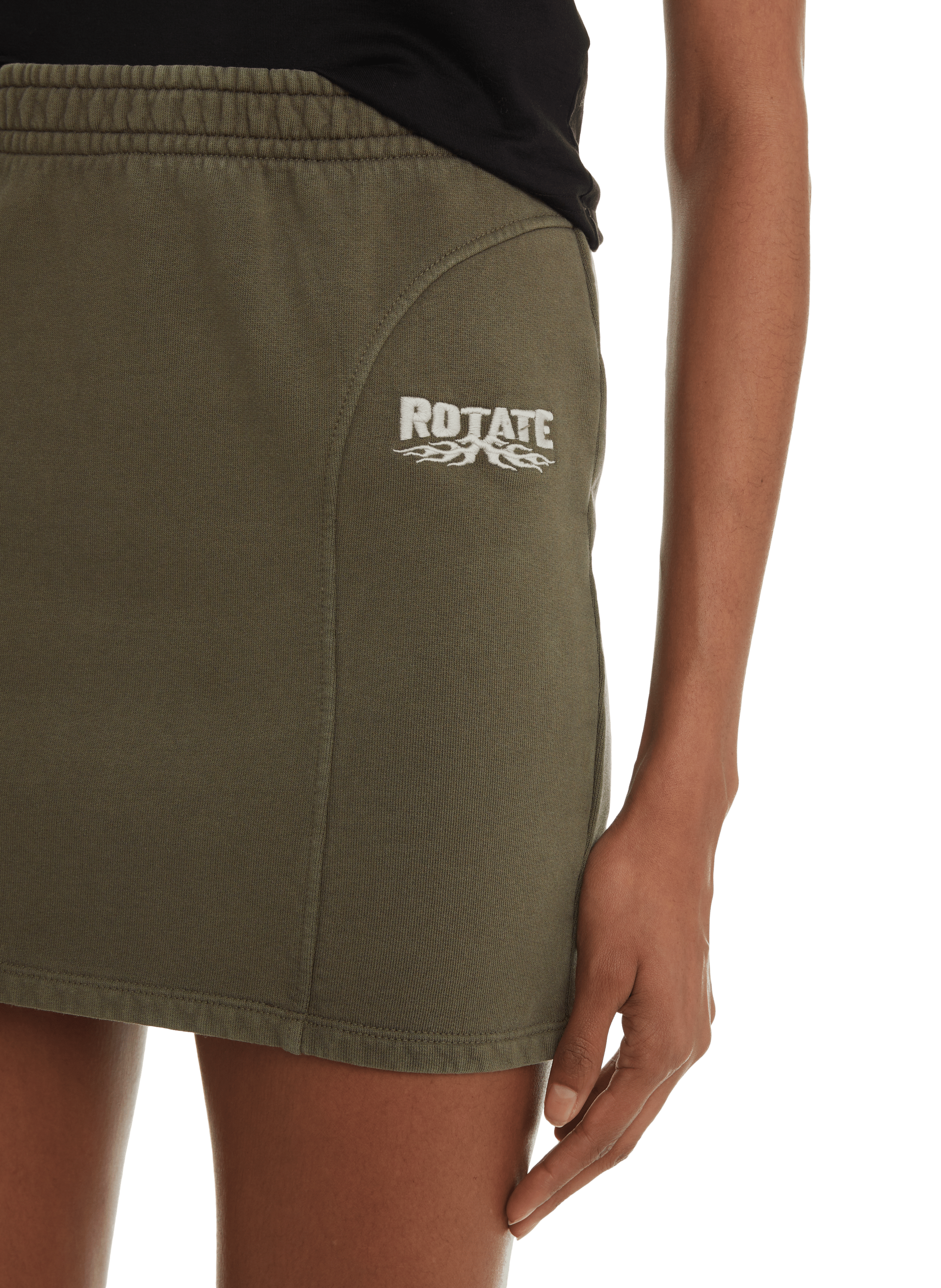 Cotton mini skirt ROTATE Grey