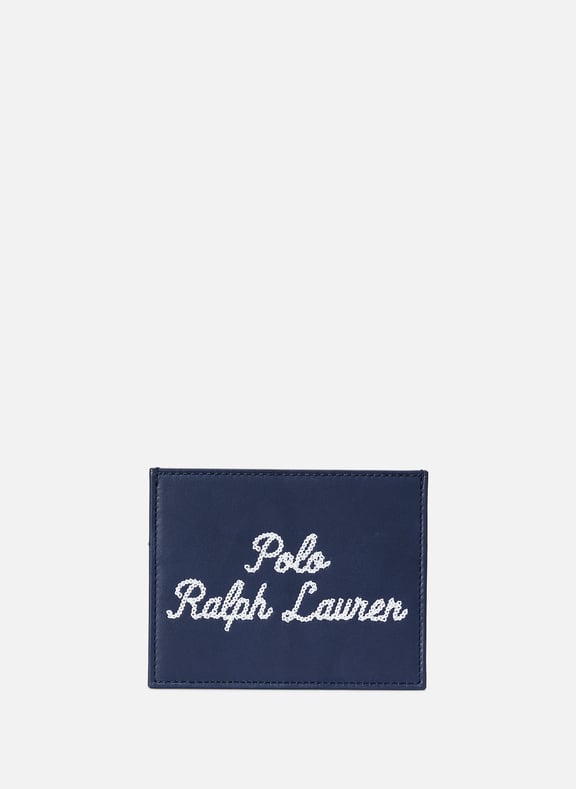 Leather card holder Blue by POLO RALPH LAUREN POLO RALPH LAUREN Leather card holder Blue
