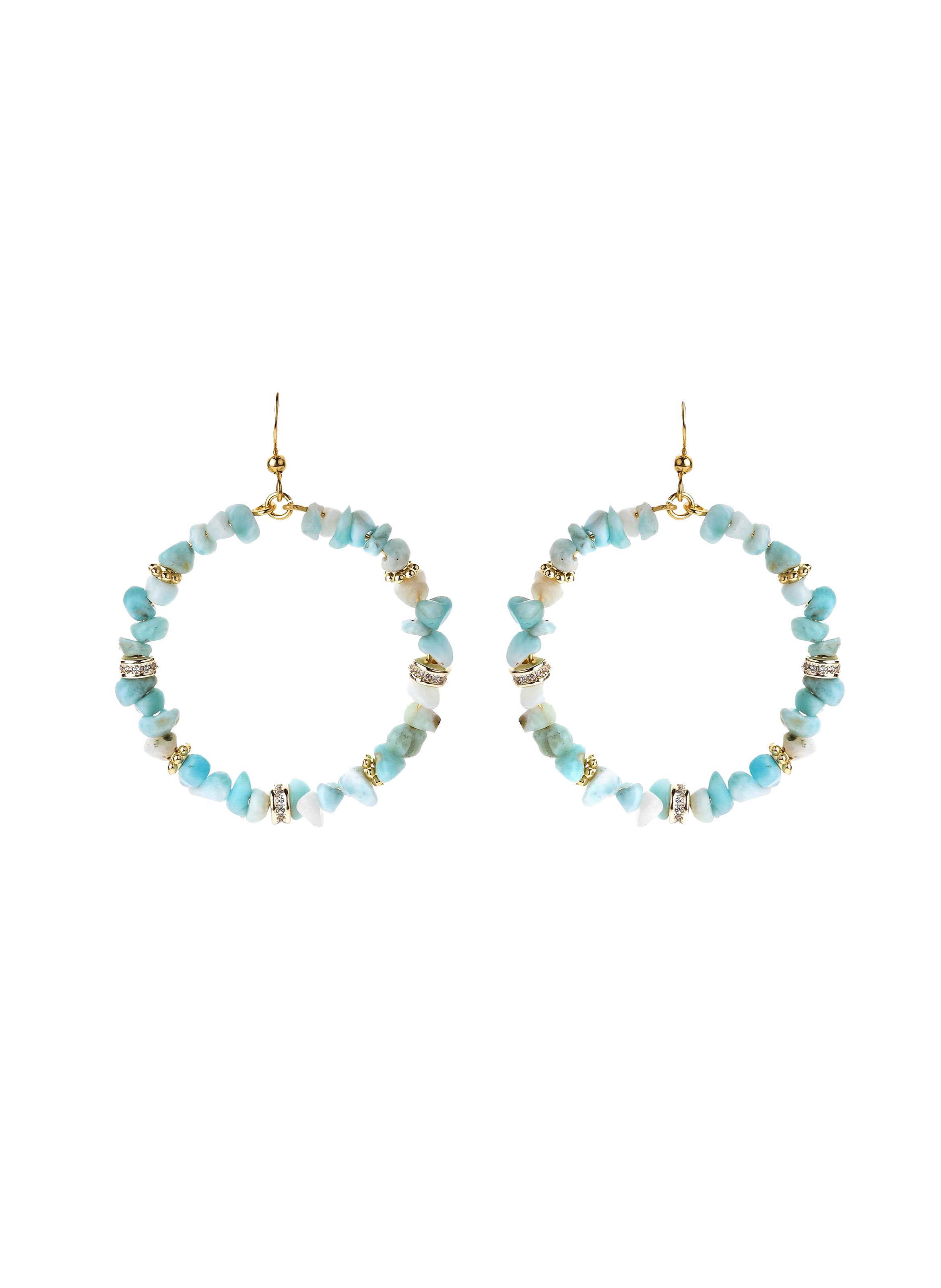 Boucles d'oreilles créoles avec perles pour oreilles percées martinika HIPANEMA Bleu