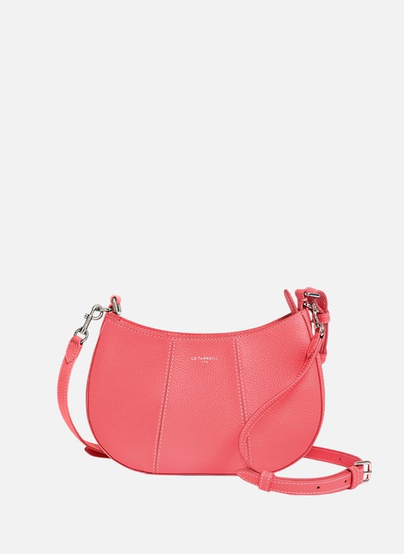 Petit sac demi-lune juliette en cuir grainé Rose by LE TANNEUR LE TANNEUR Petit sac demi-lune juliette en cuir grainé Rose
