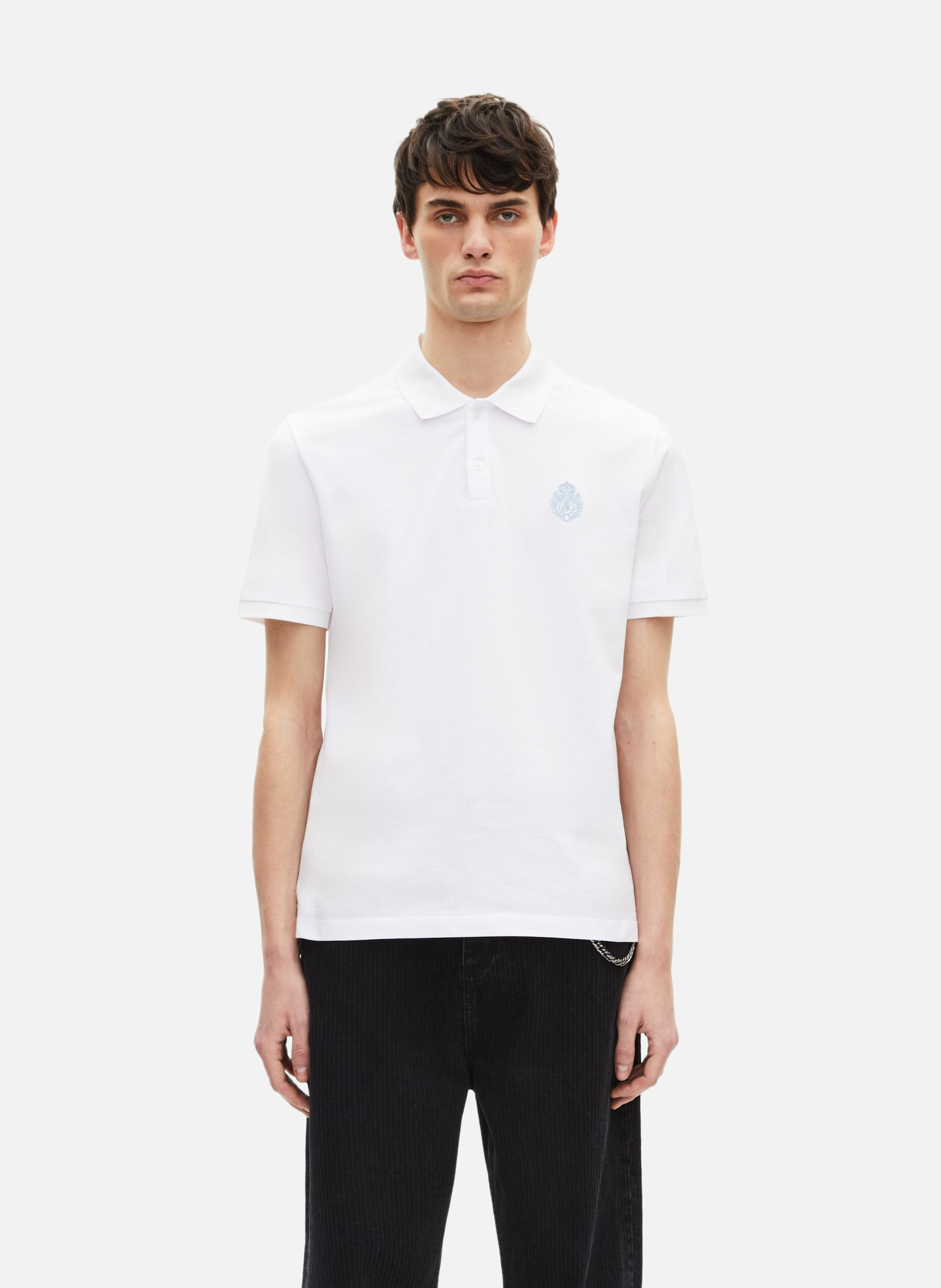 THE KOOPLES Polo en piqué col classique Blanc