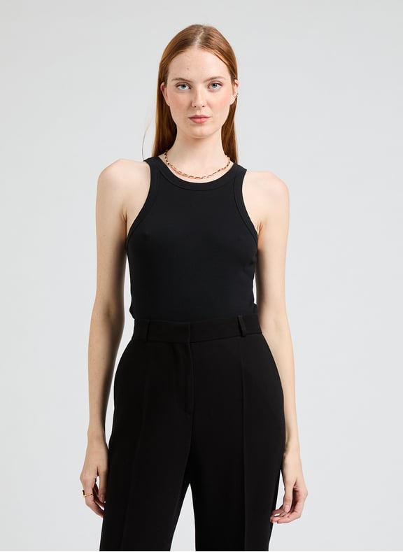 Organic cotton ribbed top Black by TOTEME TOTEME Organic cotton ribbed top Black