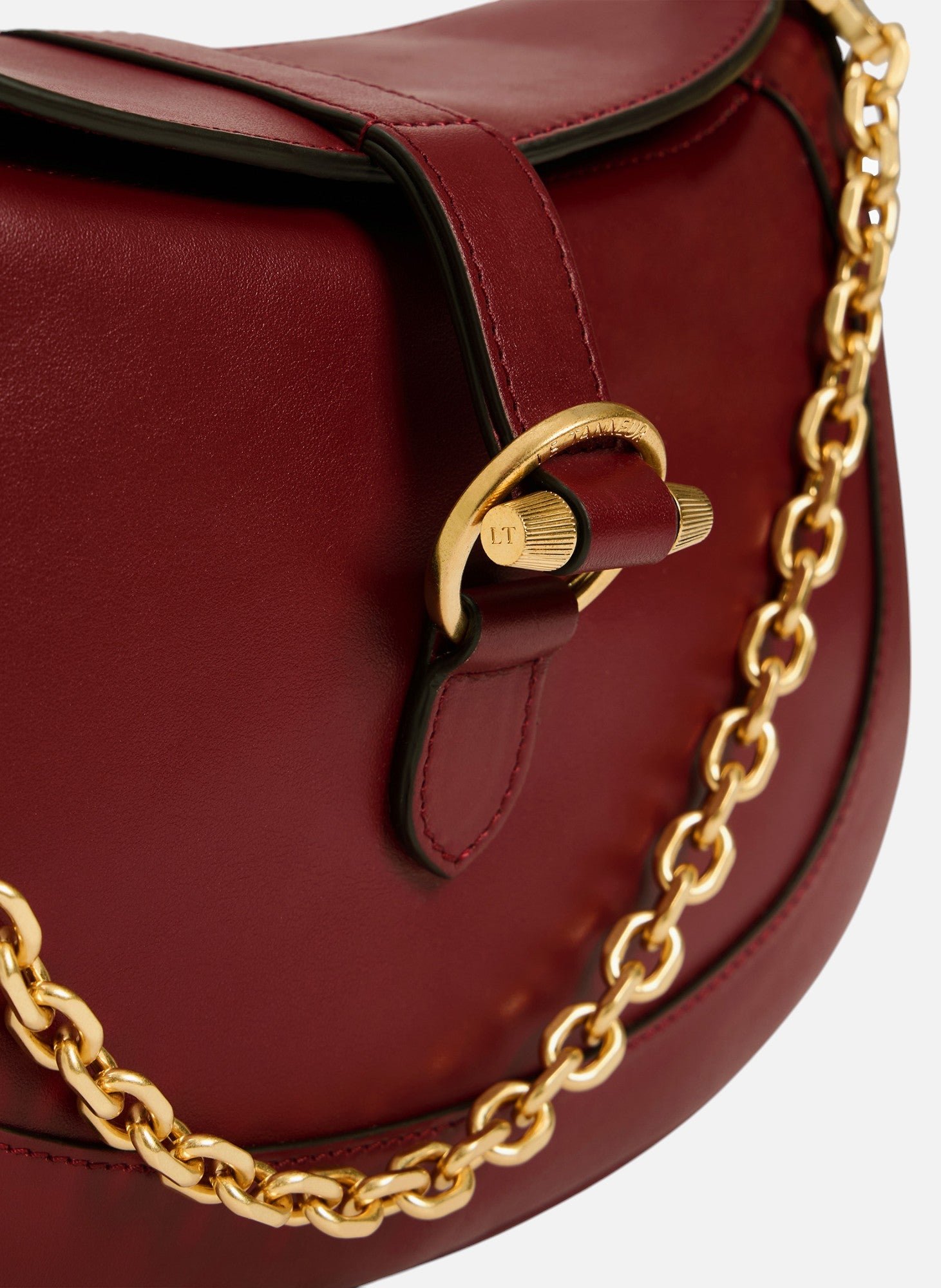 Petit sac bandoulière pia en cuir lisse LE TANNEUR Rouge