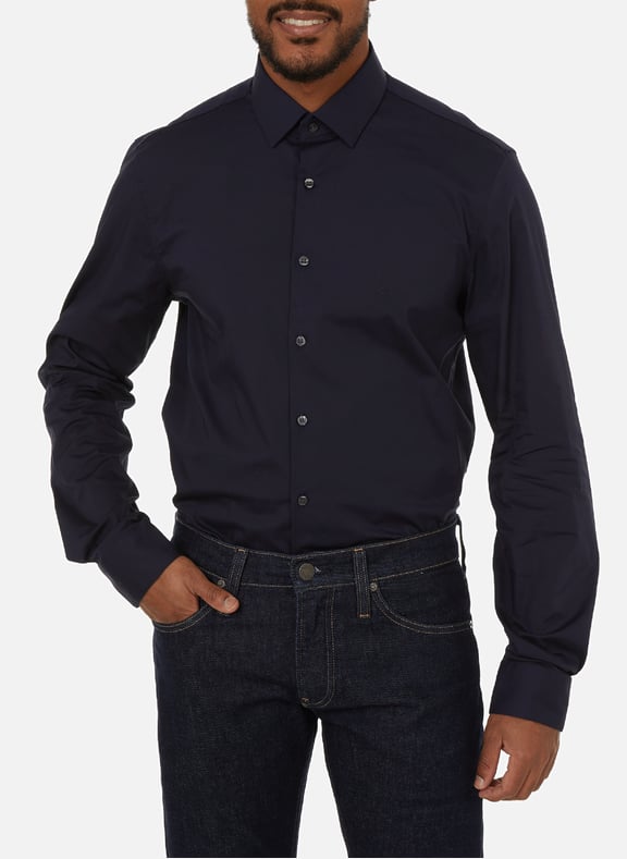 Slim-fit cotton shirt Blue by CALVIN KLEIN CALVIN KLEIN Slim-fit cotton shirt Blue