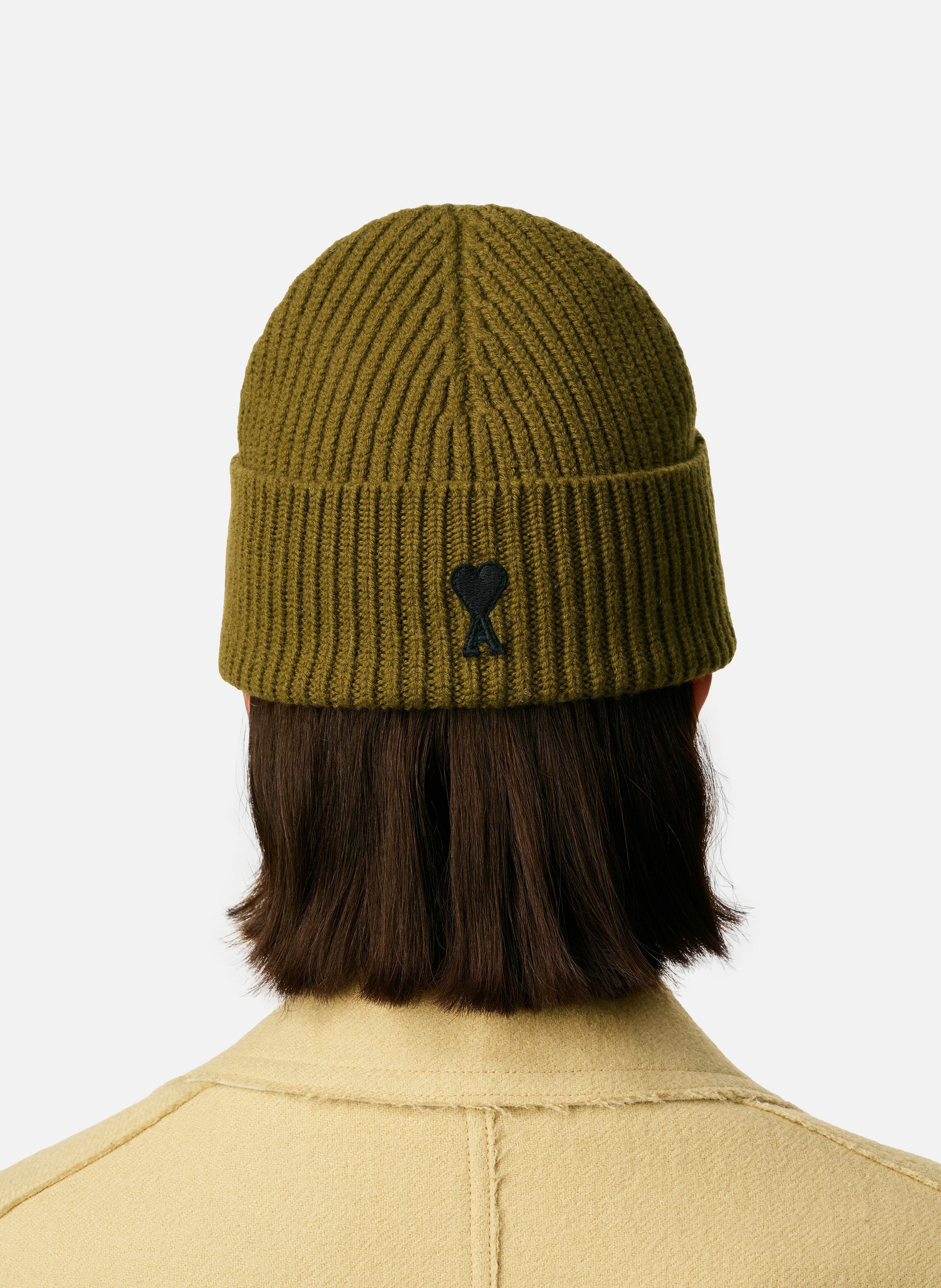 Bonnet ami de coeur en laine unisexe AMI PARIS Vert