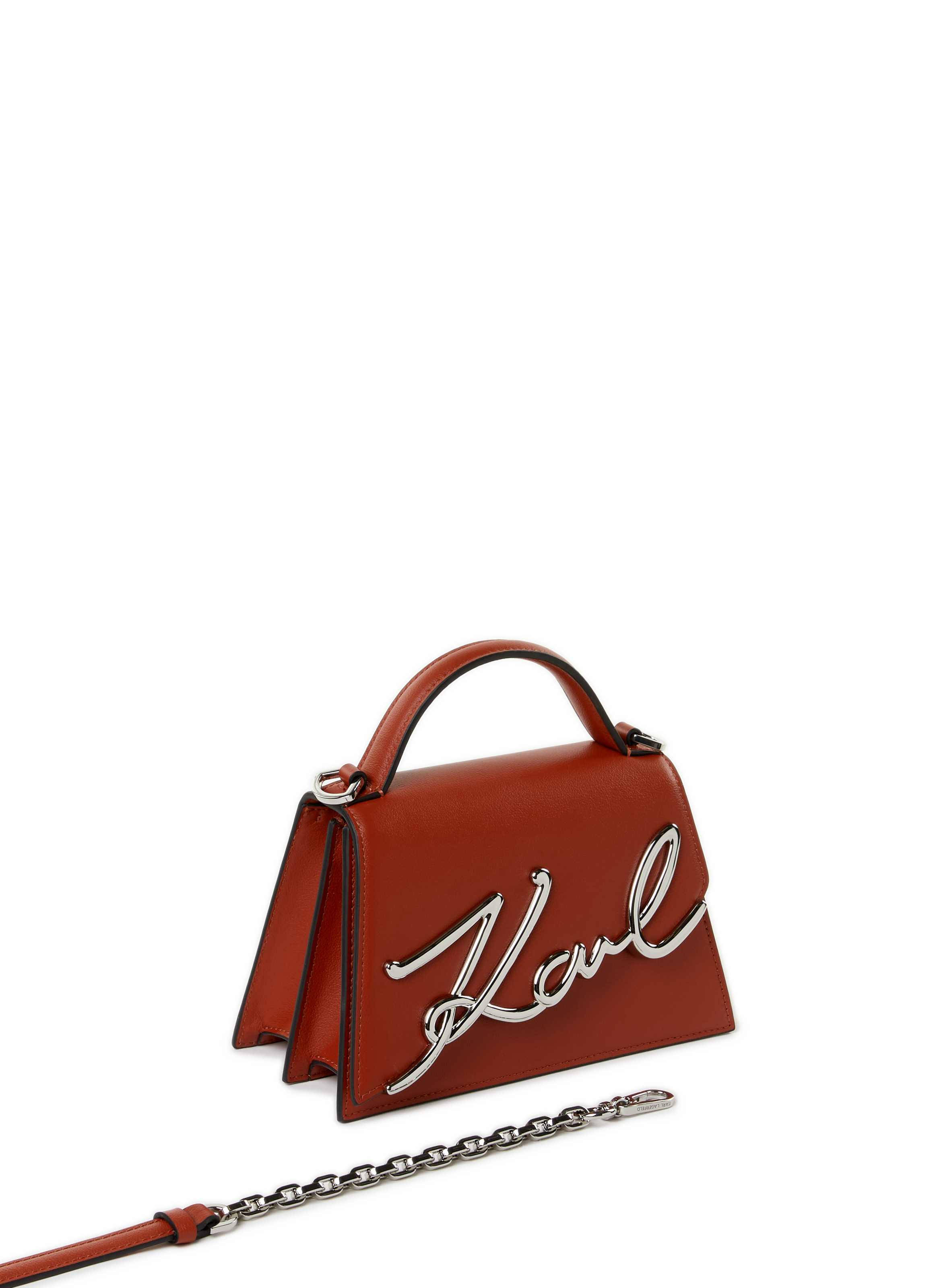 Sac à bandoulière K signature en cuir KARL LAGERFELD Rouge