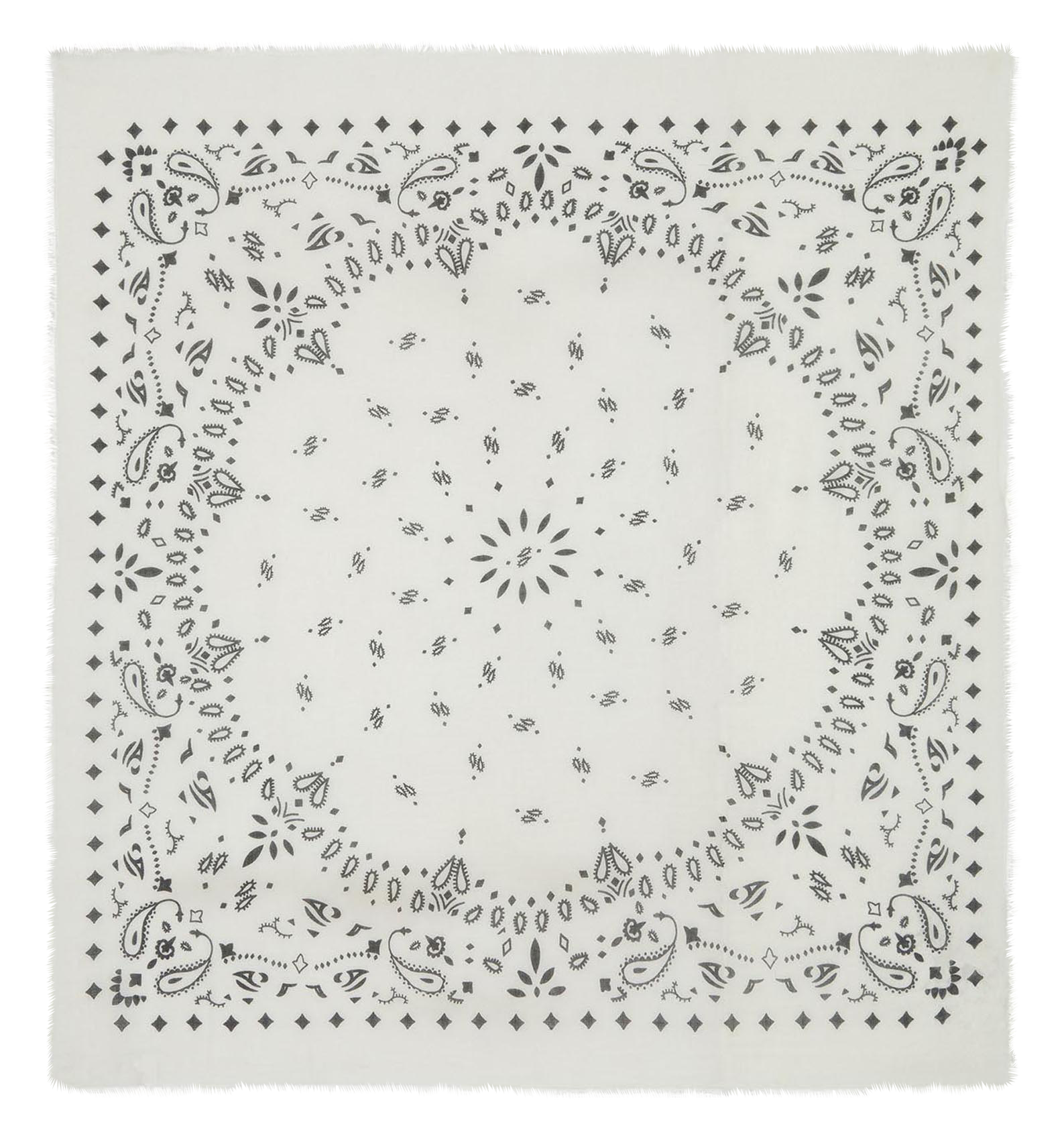 Foulard imprimé en voile de cachemire effy Blanc