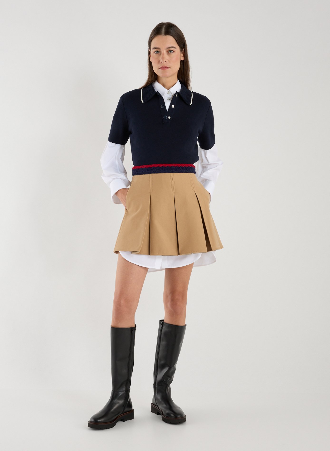 Cotton mini skirt MONCLER Beige