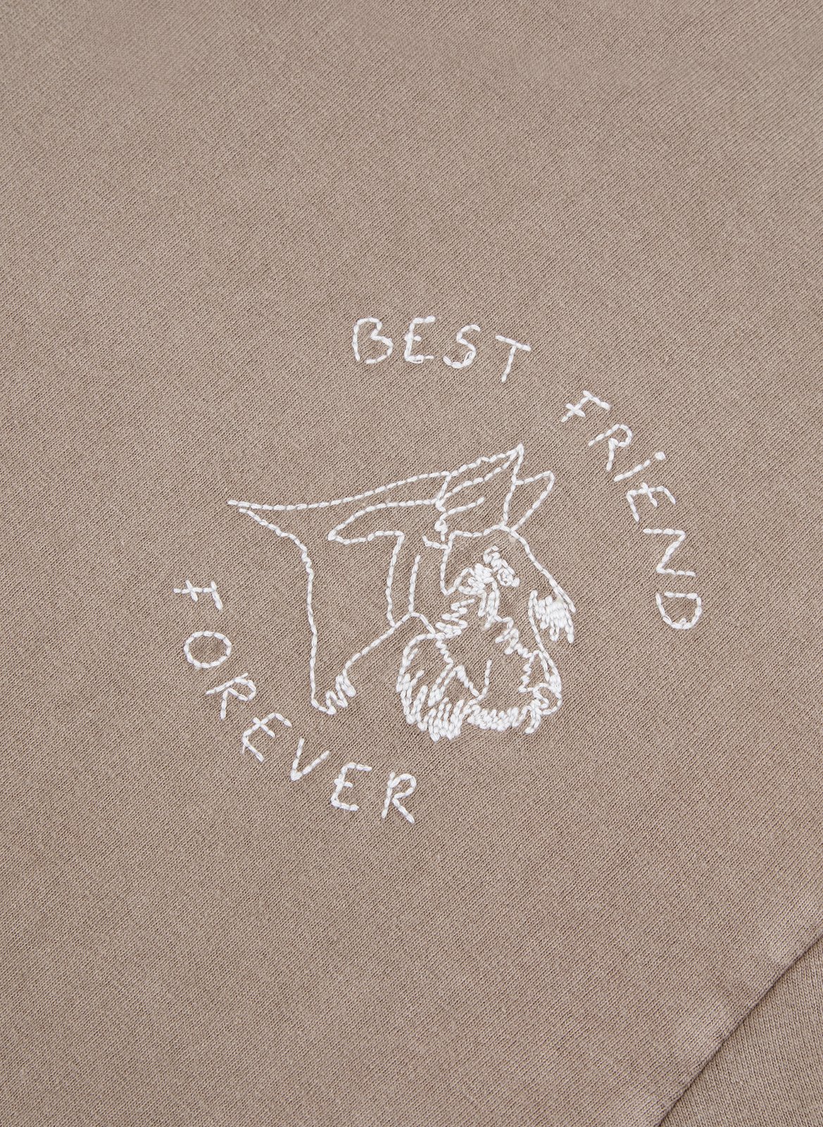 Straight embroidered cotton t-shirt MAISON LABICHE Brown