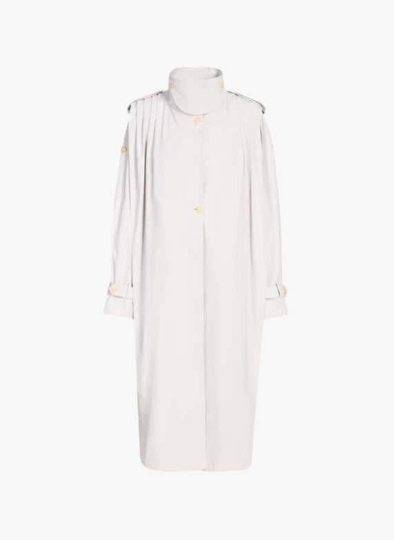 Long waterproof coat in blended cotton | Grey by VIKTORIA CHAN Long waterproof coat in blended cotton Grey