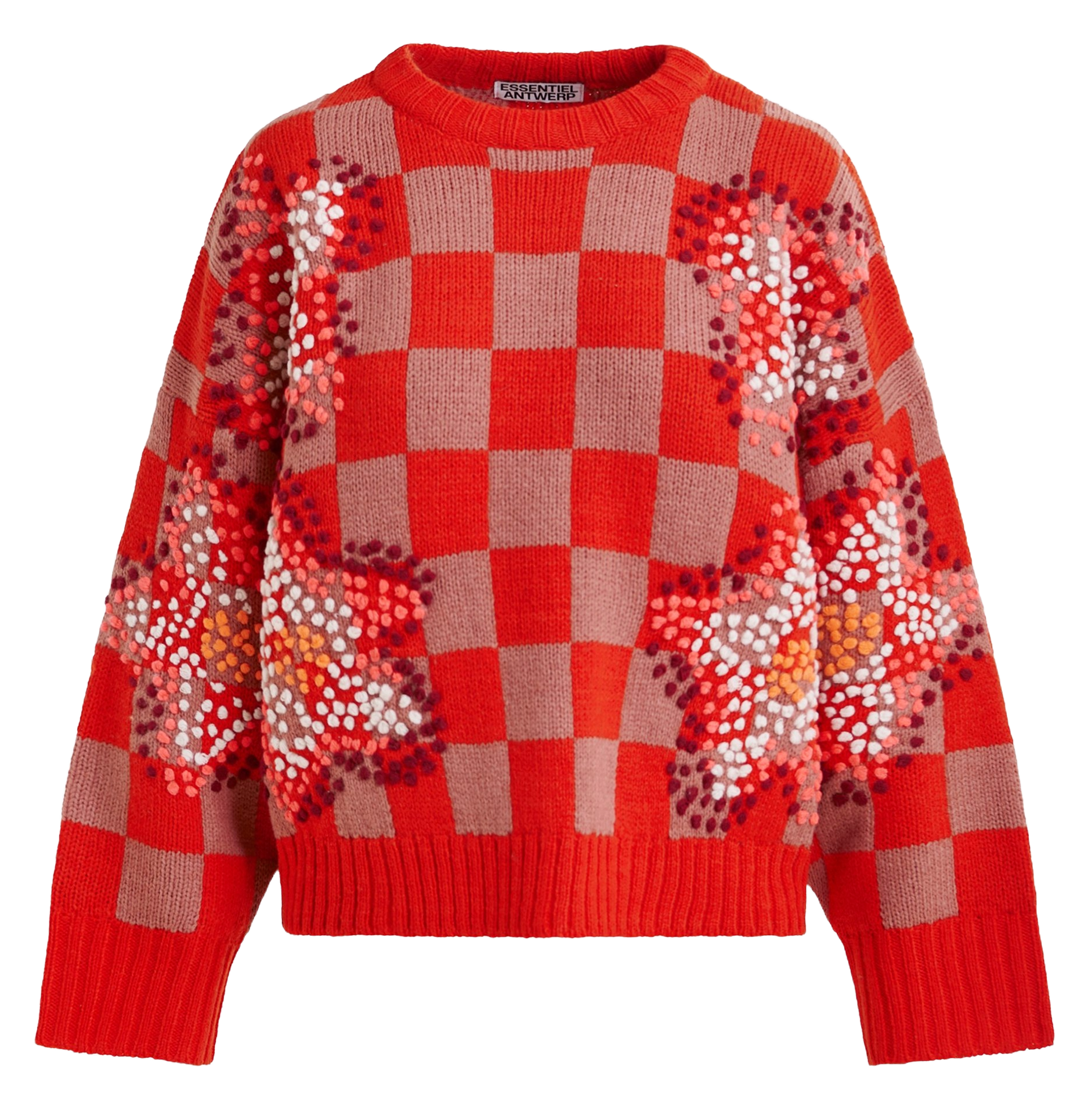 Pull droit col rond en laine mélangée inter ESSENTIEL ANTWERP Rouge