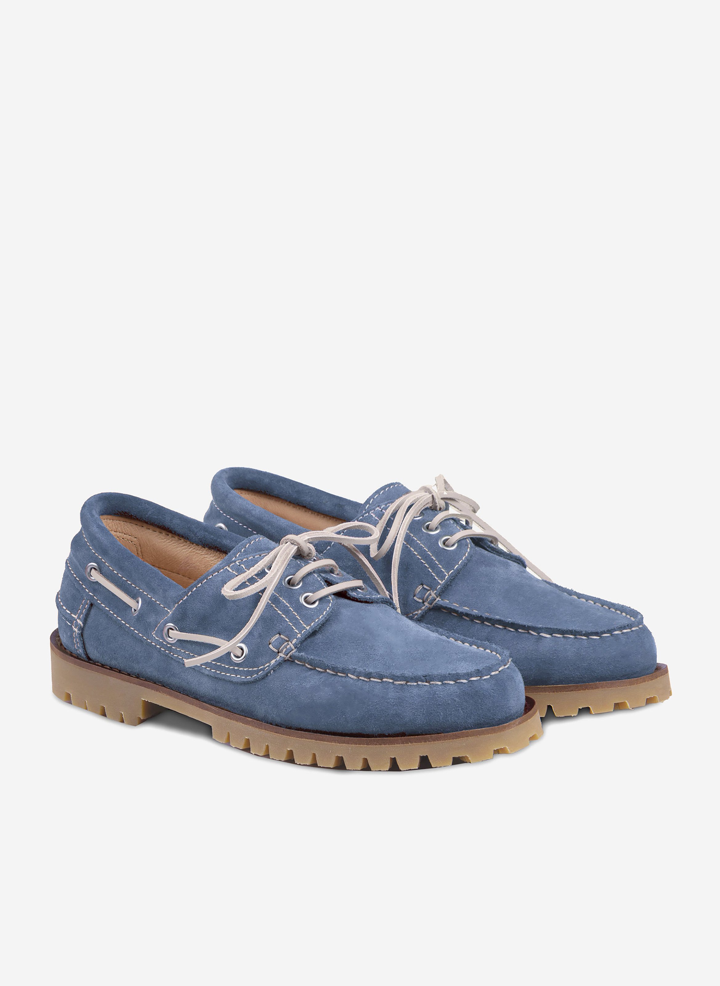 Chaussures bateau milo cuir daim JULES & JENN Bleu