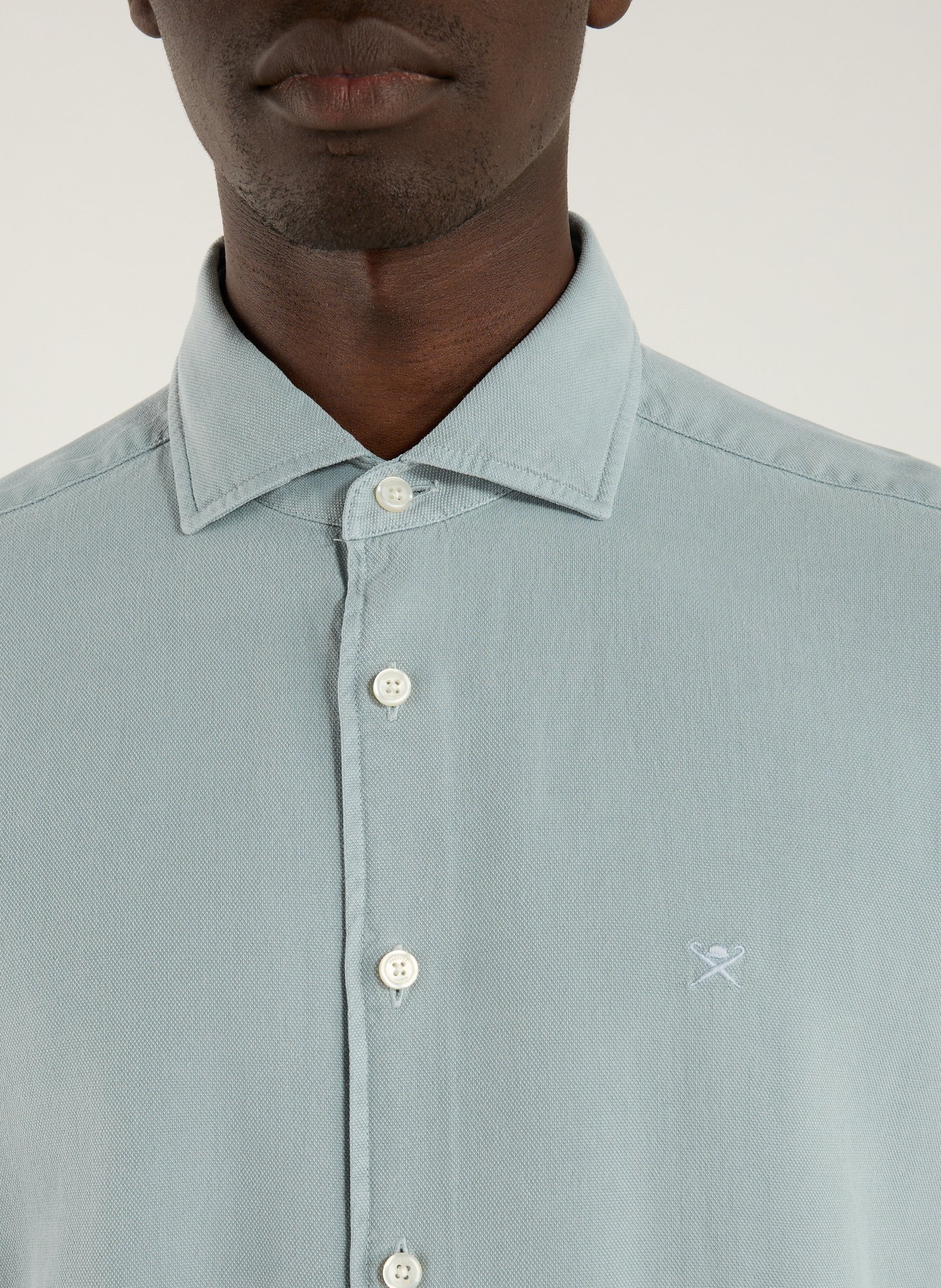 Chemise droite en lyocell HACKETT Bleu