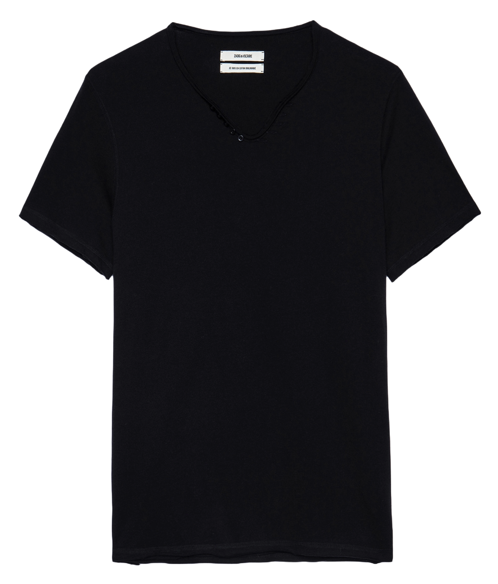 Tee-shirt droit en coton bio monastir ZADIG&VOLTAIRE Noir