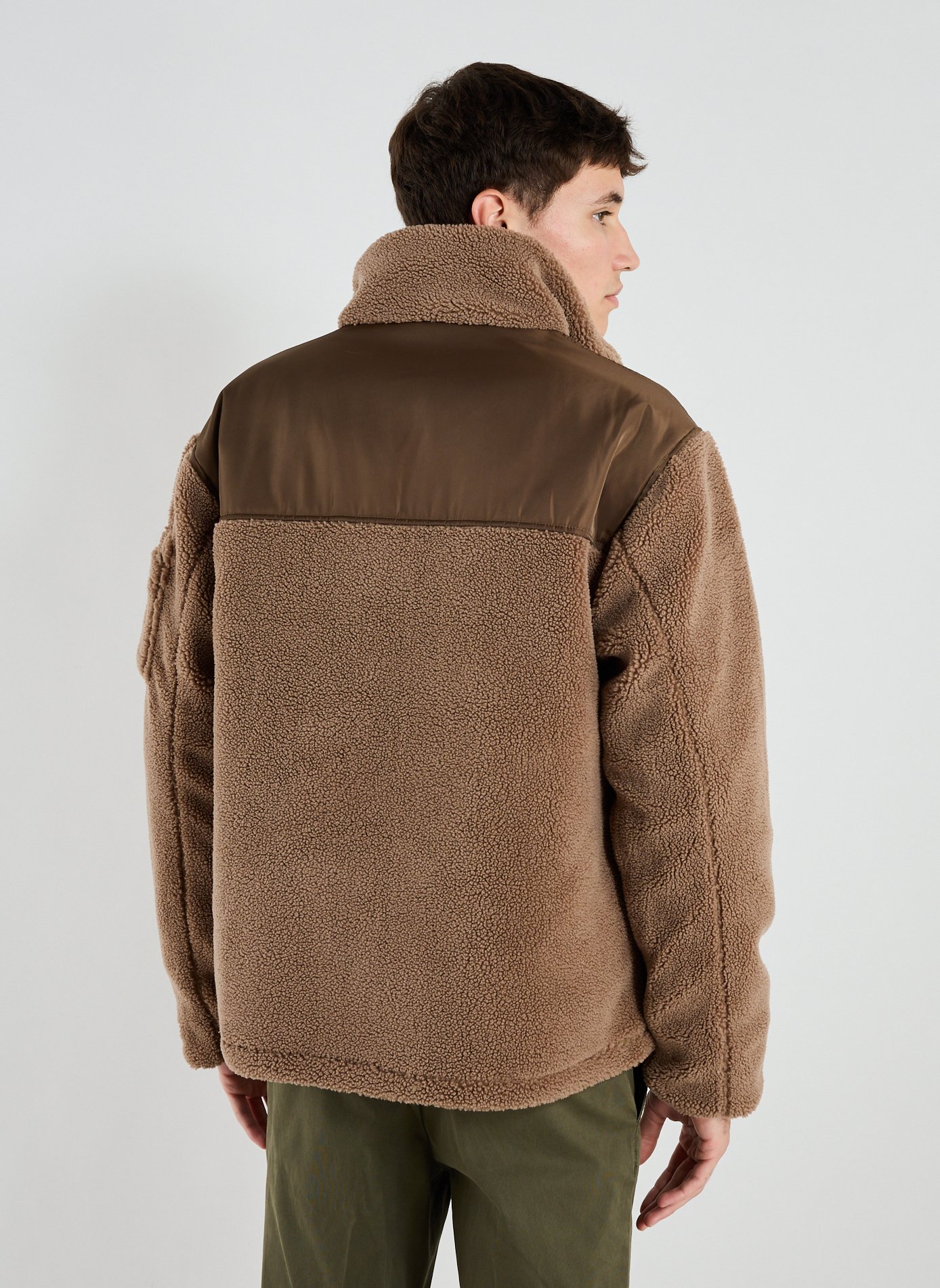 Veste polaire ample à col montant BOMBERS ORIGINAL Marron