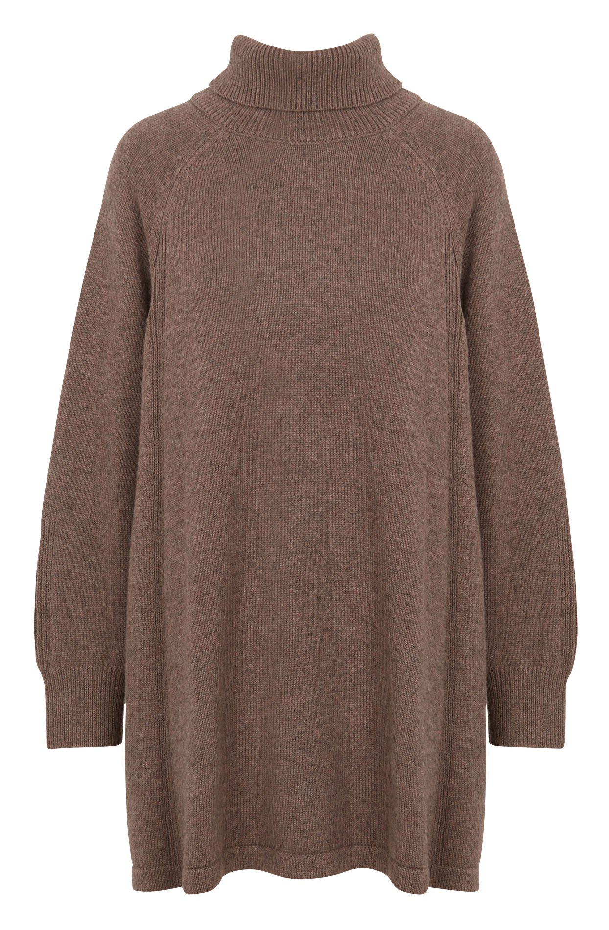 Robe courte col roulé en laine et coton medee BA&SH Marron