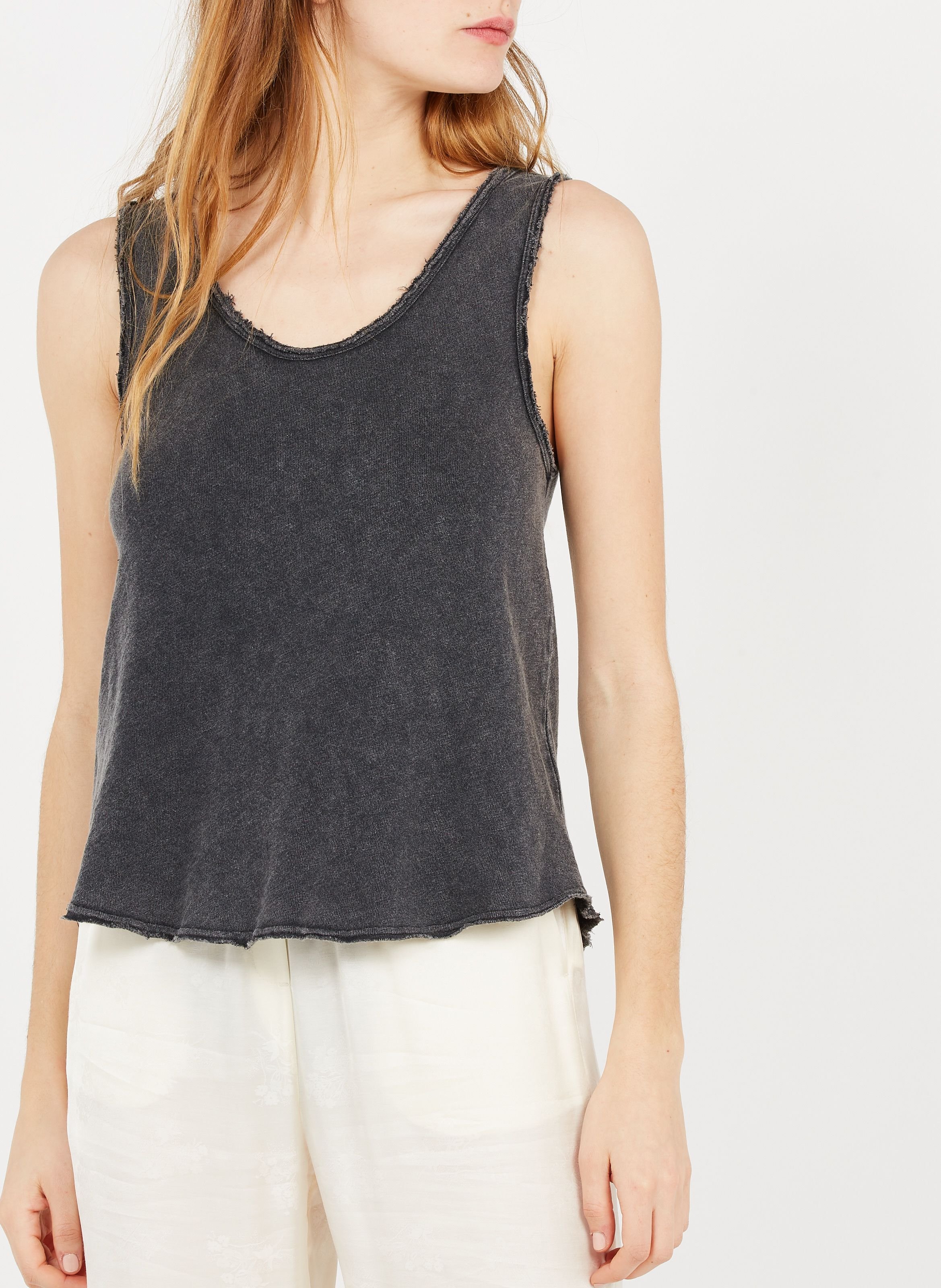 Débardeur col rond droit en coton Sonoma AMERICAN VINTAGE Noir