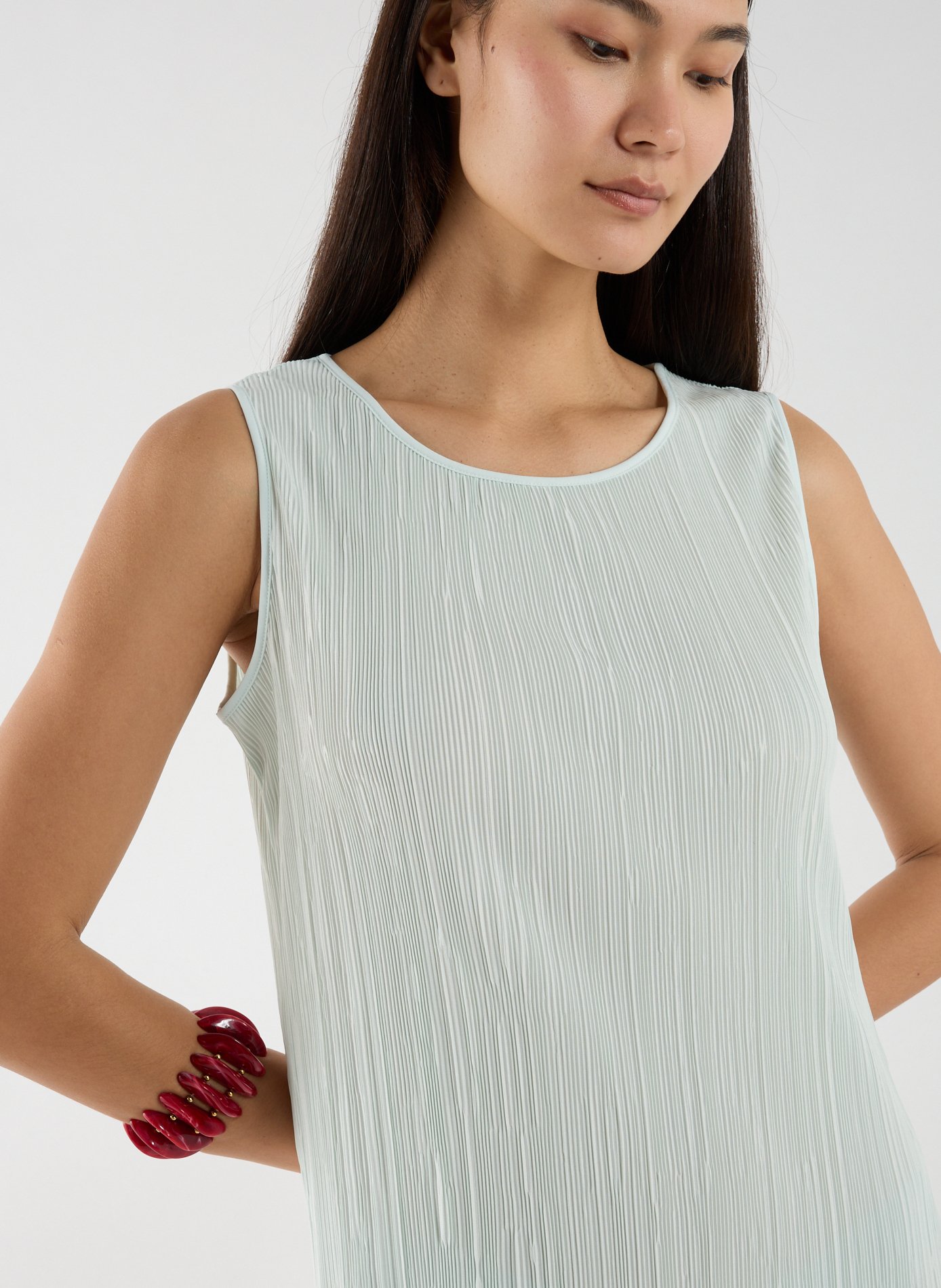 Robe mi-longue plissée  CALVIN KLEIN Blanc