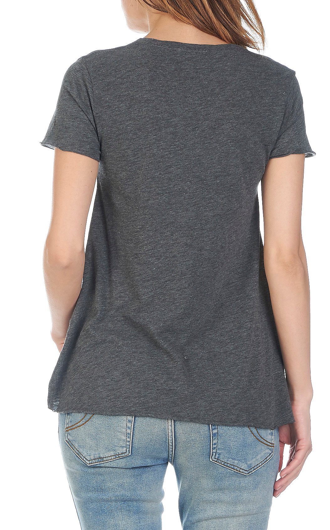 Tee-shirt col v en coton mélangé jacksonville AMERICAN VINTAGE Gris