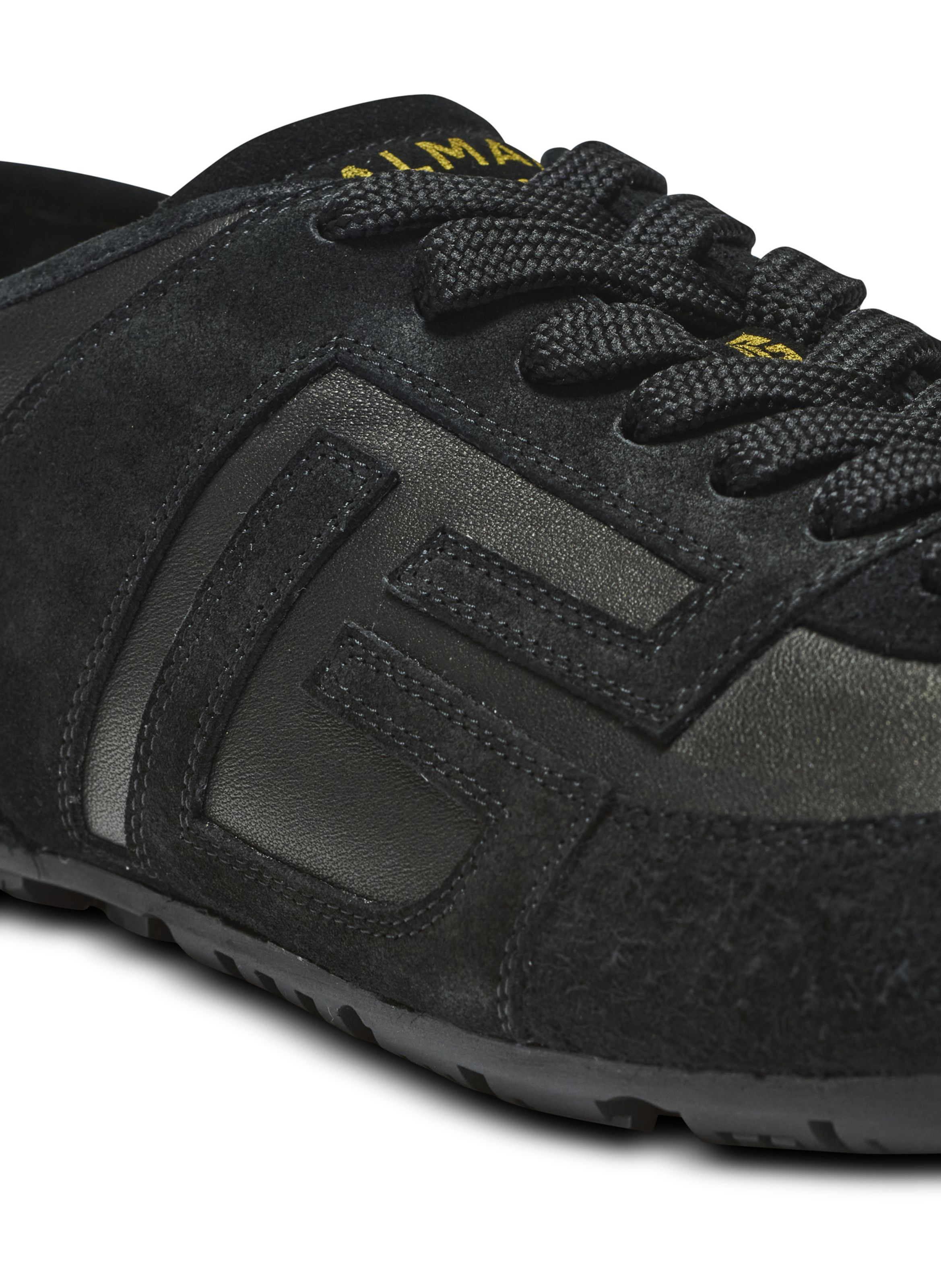 Baskets racer 45 en daim et agneau BALMAIN Noir