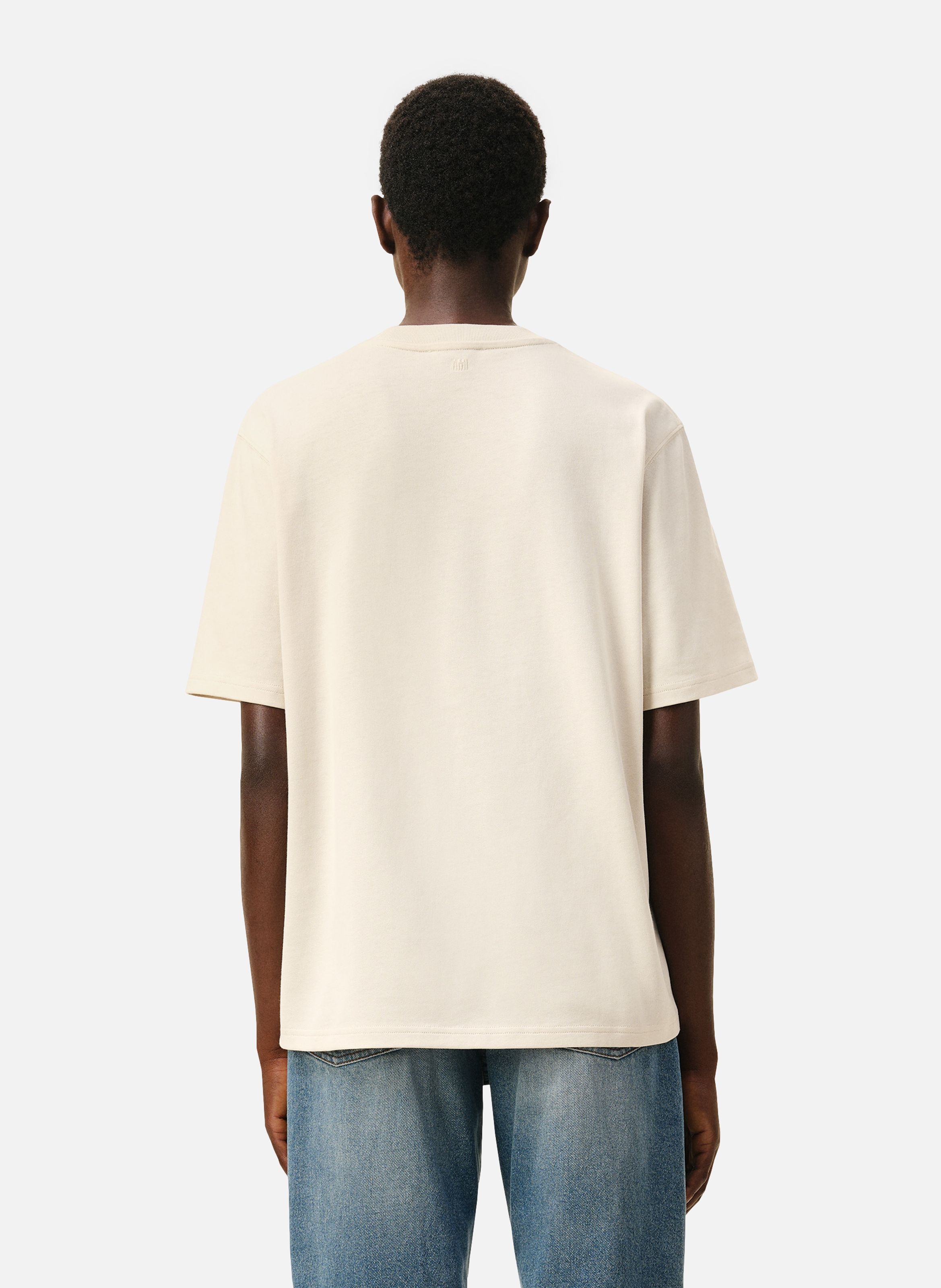 T-shirt broderie ami de coeur unisexe en coton AMI PARIS Blanc