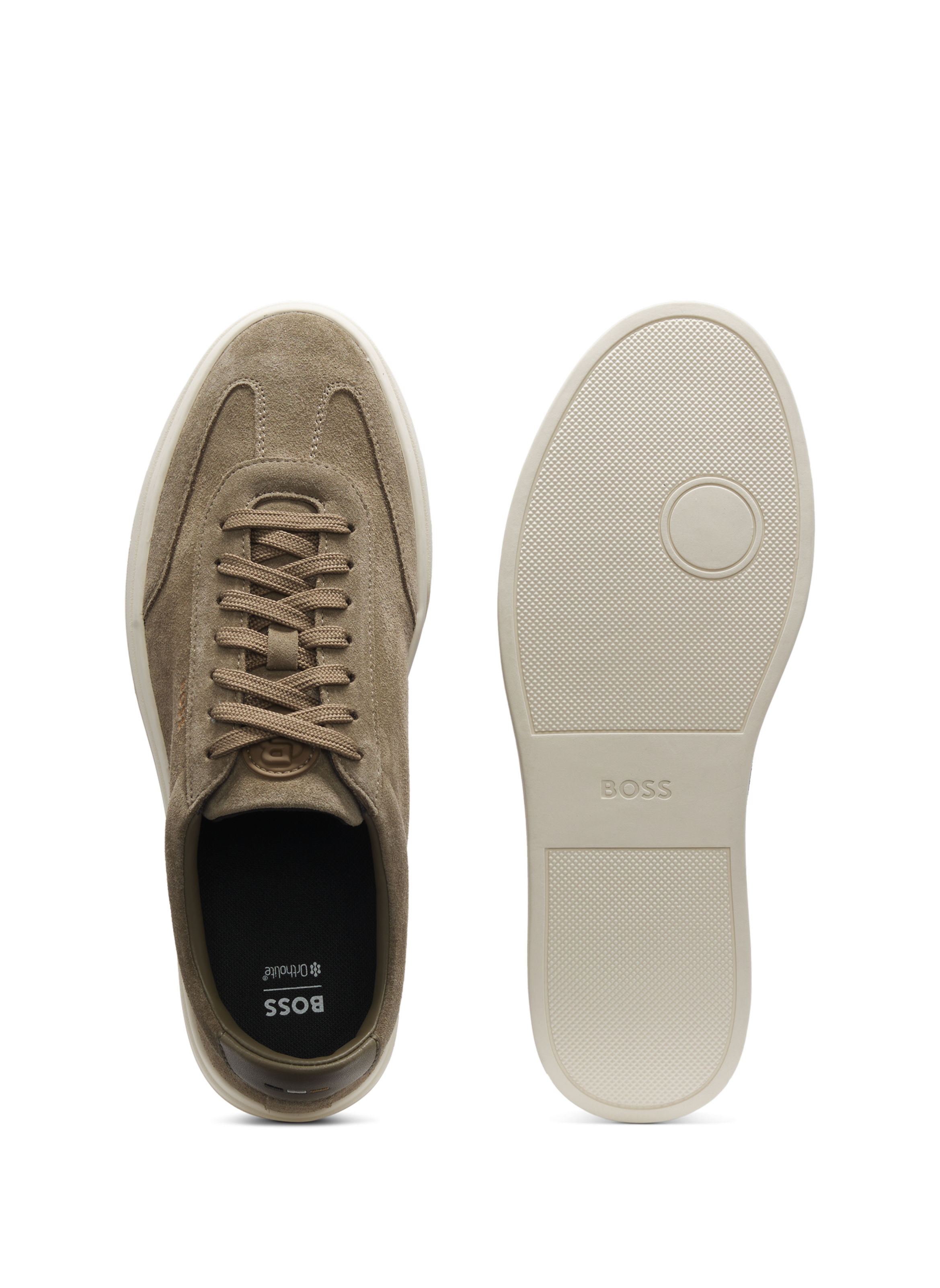 Baskets basses en cuir suédé HUGO BOSS Marron