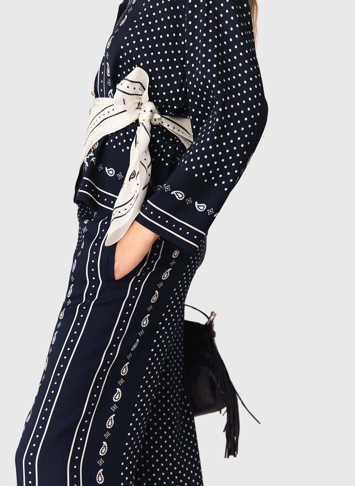 Pantalon large fluide MAJE Bleu