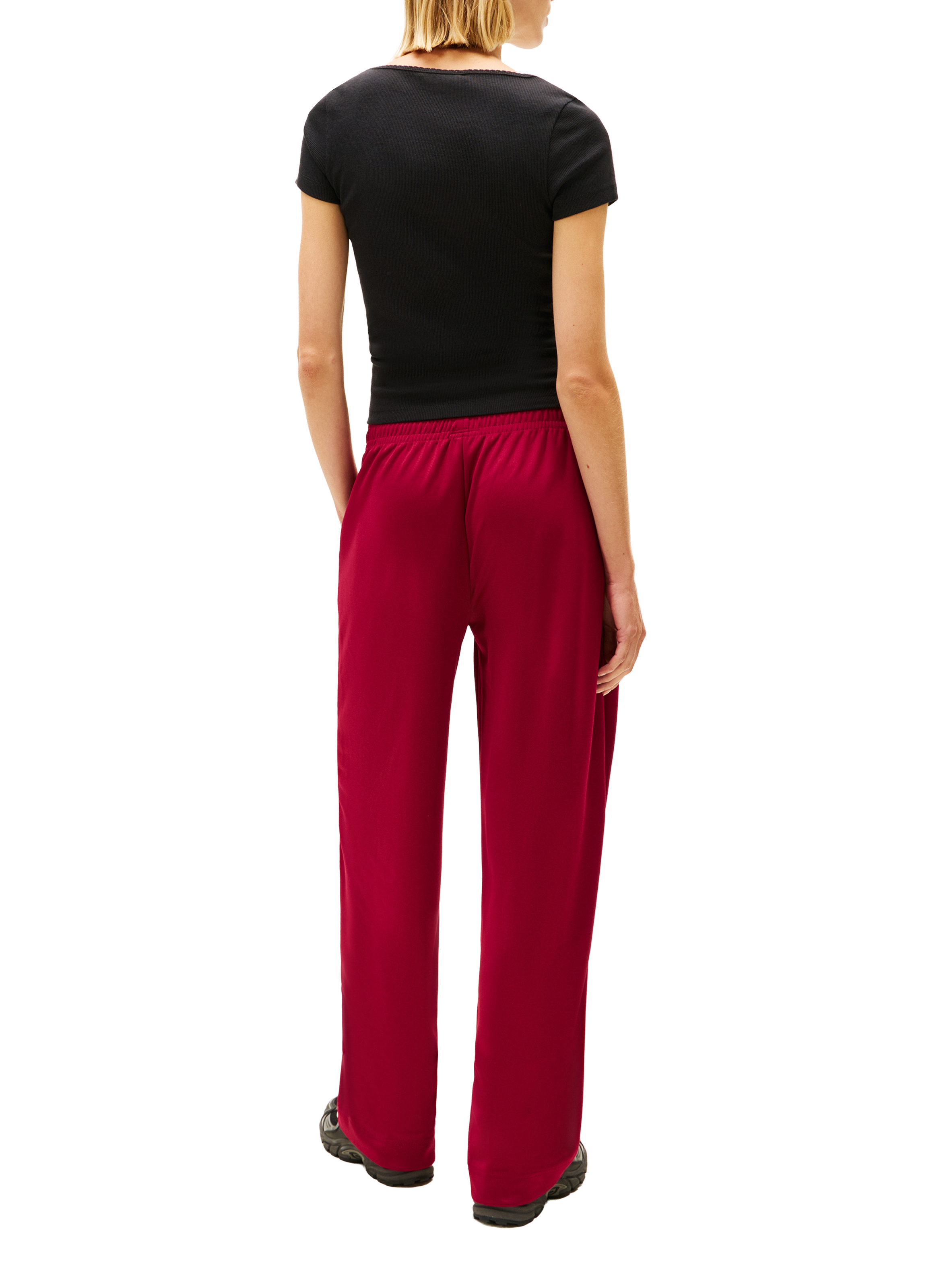 T-shirt côtelé en coton mélangé TOMMY HILFIGER Noir