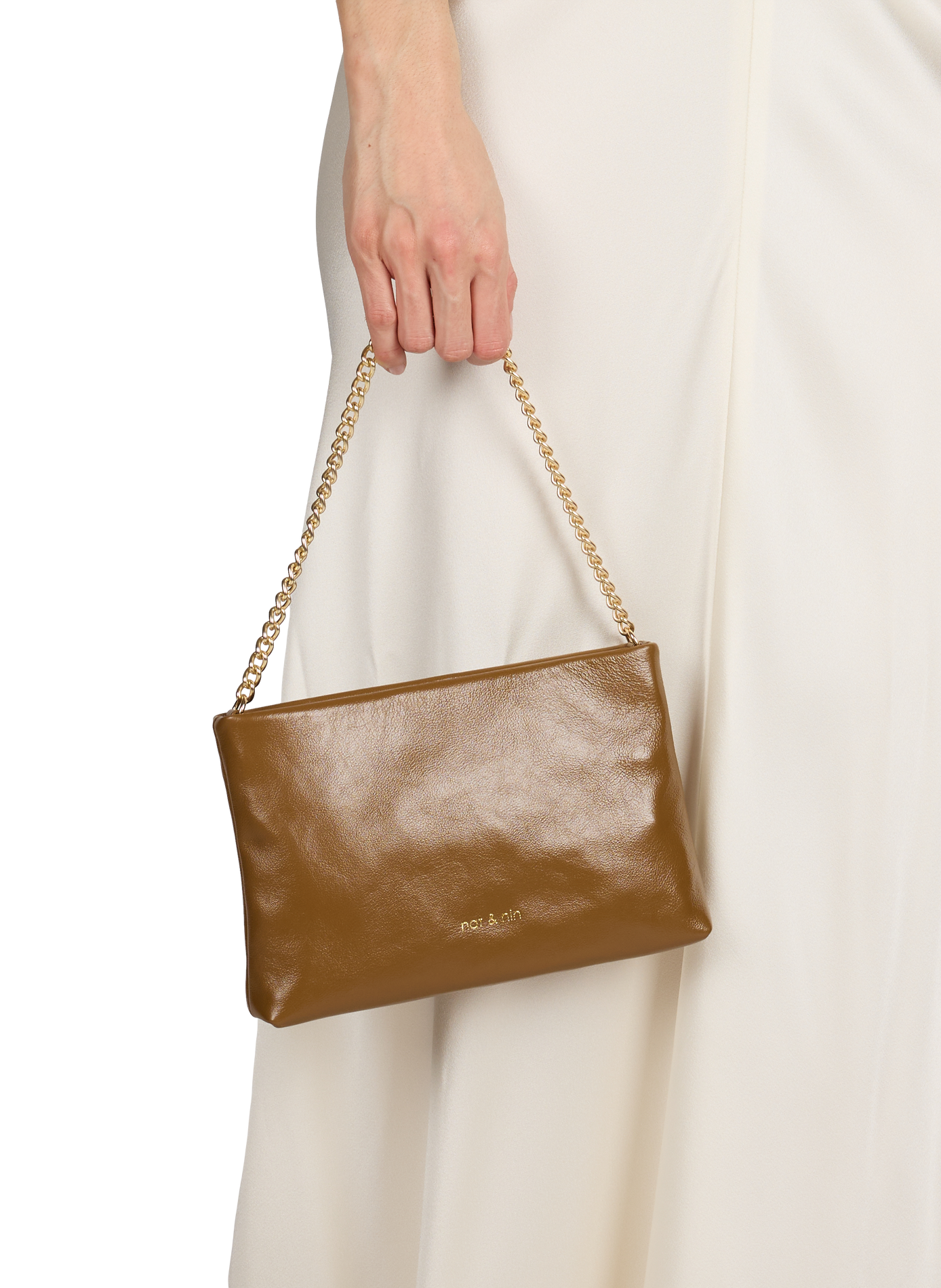 Molly chain clutch bag NAT & NIN Brown