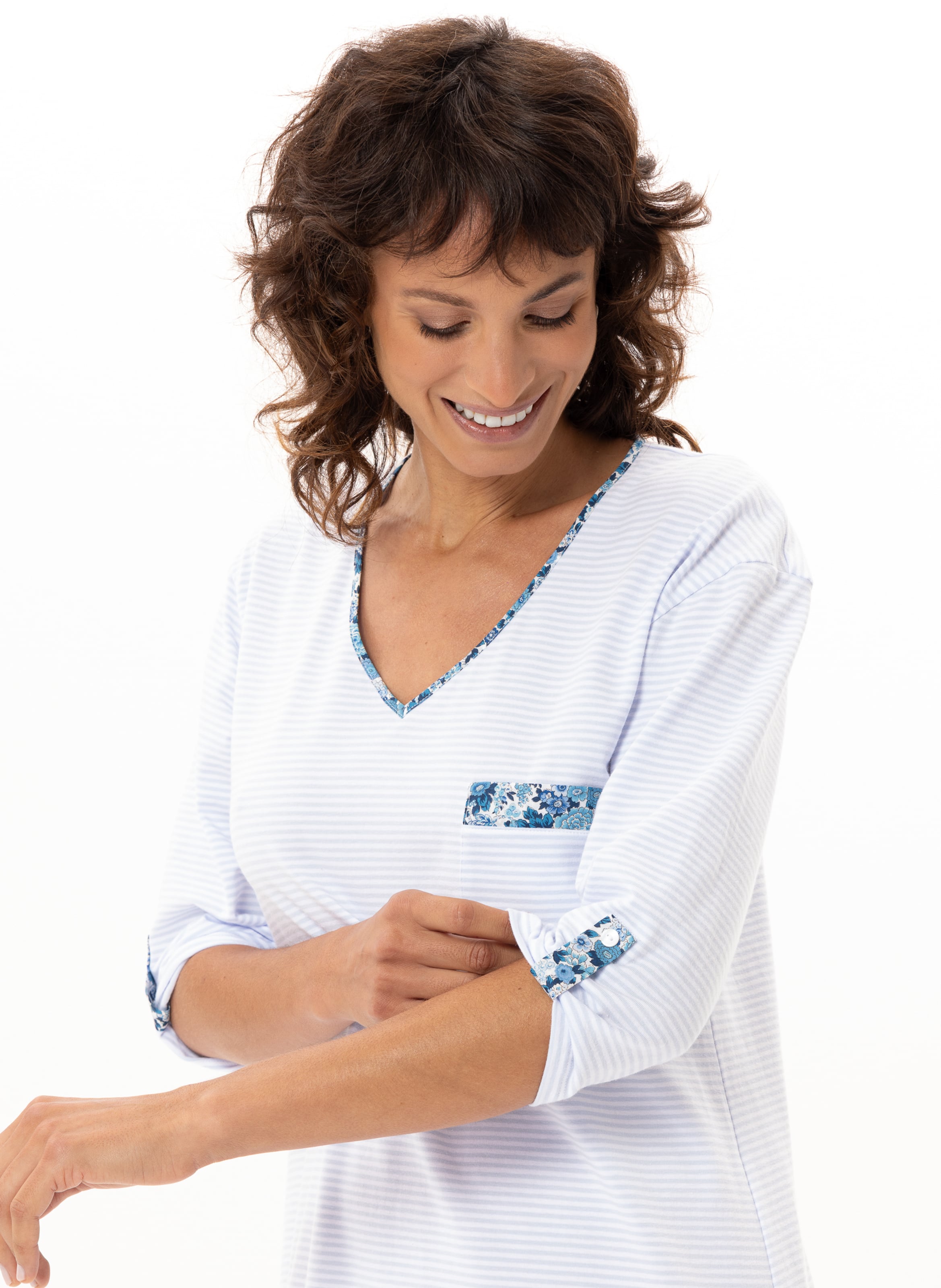 Chemise de nuit en coton garden 201 LE CHAT Multicolore