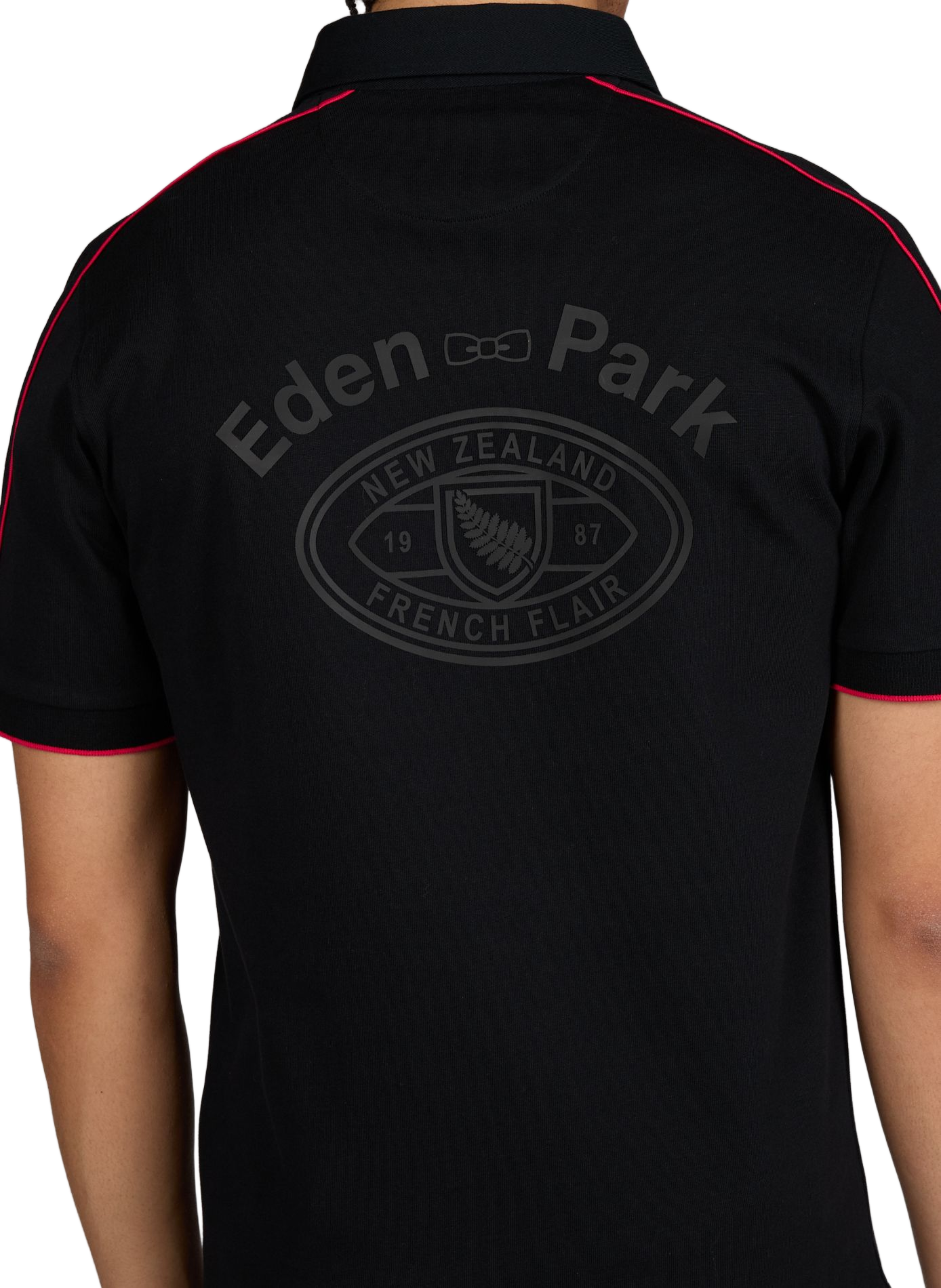 Polo à manches courtes Nouvelle Zélande en coton EDEN PARK Noir